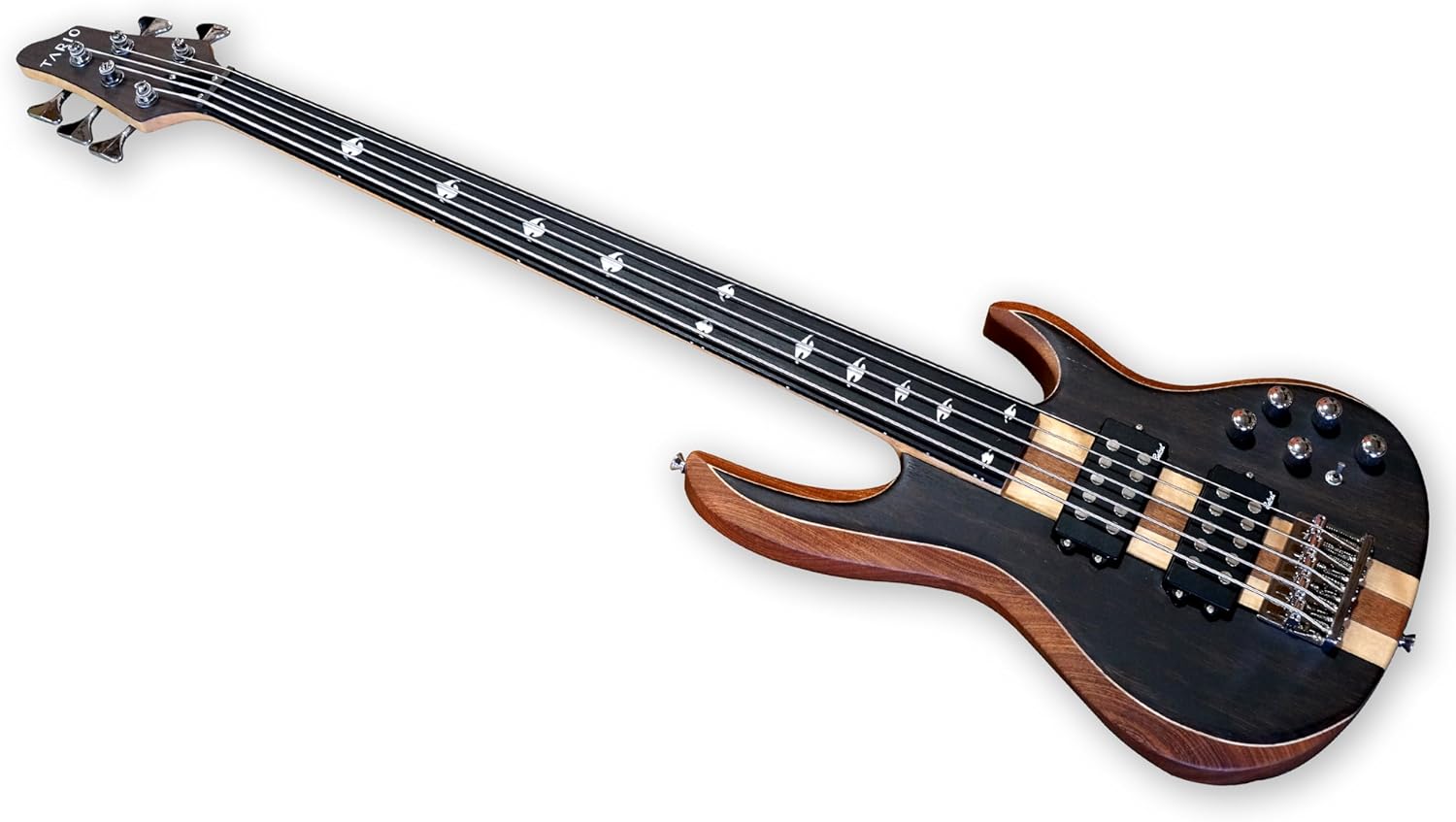 TARIO Fretless 5 string electric bass Guitar Millettia Laurentii Top Okoume body composite ebony fingerboard