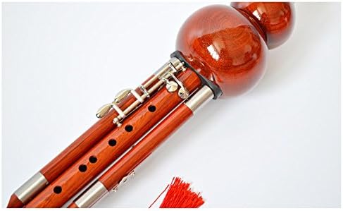 OrientalMusicSanctuary Extended-Range Cambodian Rosewood Hulusi - Chinese Curcubit Gourd Flute (Alto F)