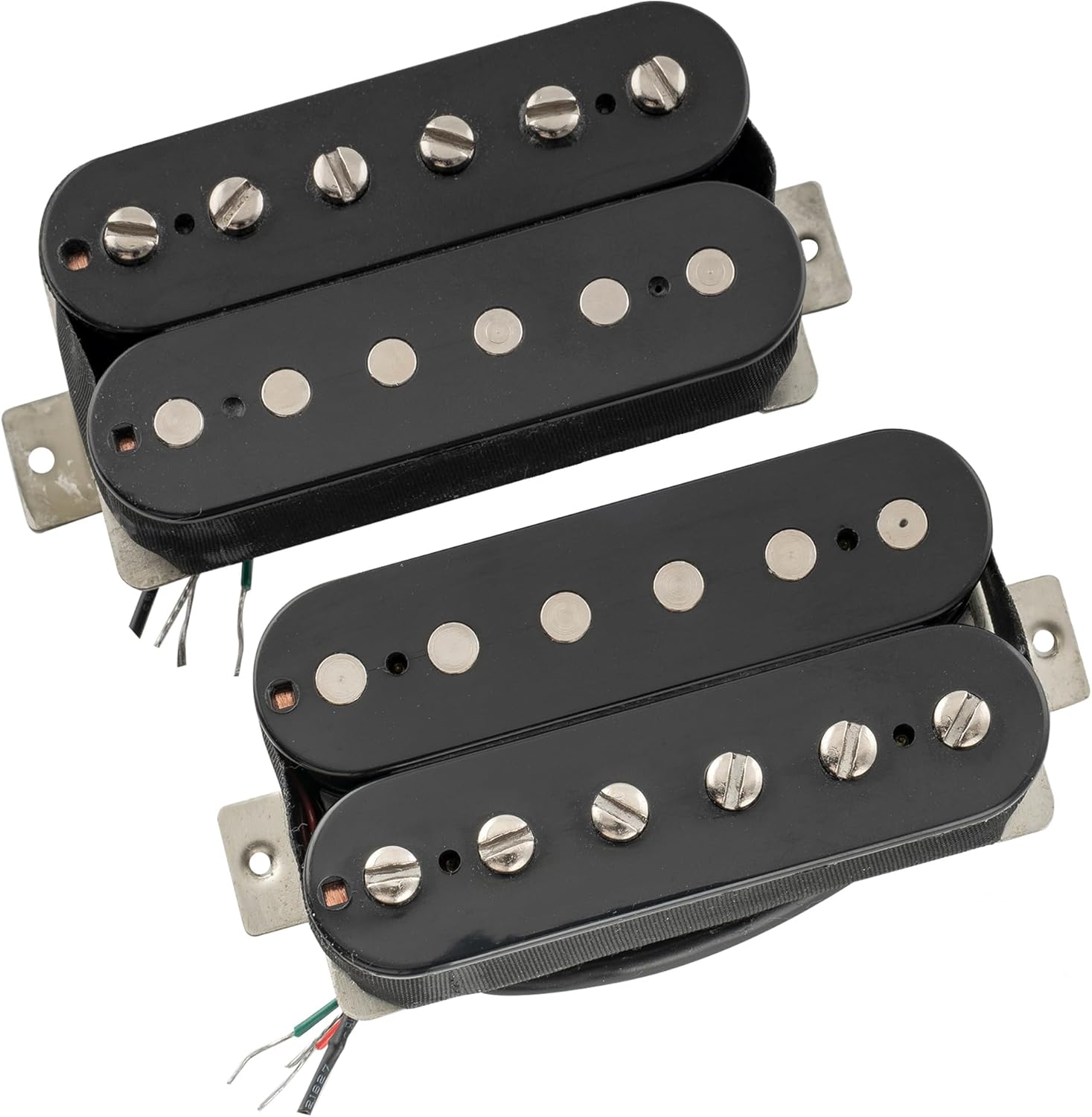 The Revival Pickups RPH2 Hotwired Alnico 5 Uncovered Humbucker Neck Bridge Pickups Set for Electric Guitar, Black