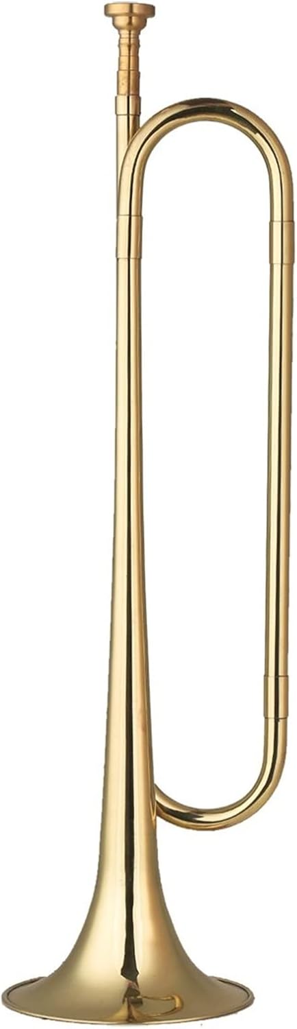 KESHUO Brass C Bugle Call Trumpet Cavalry Horn with Mouthpiece Musical Instrument for Beginners School Band Military Orchestra Trumpets