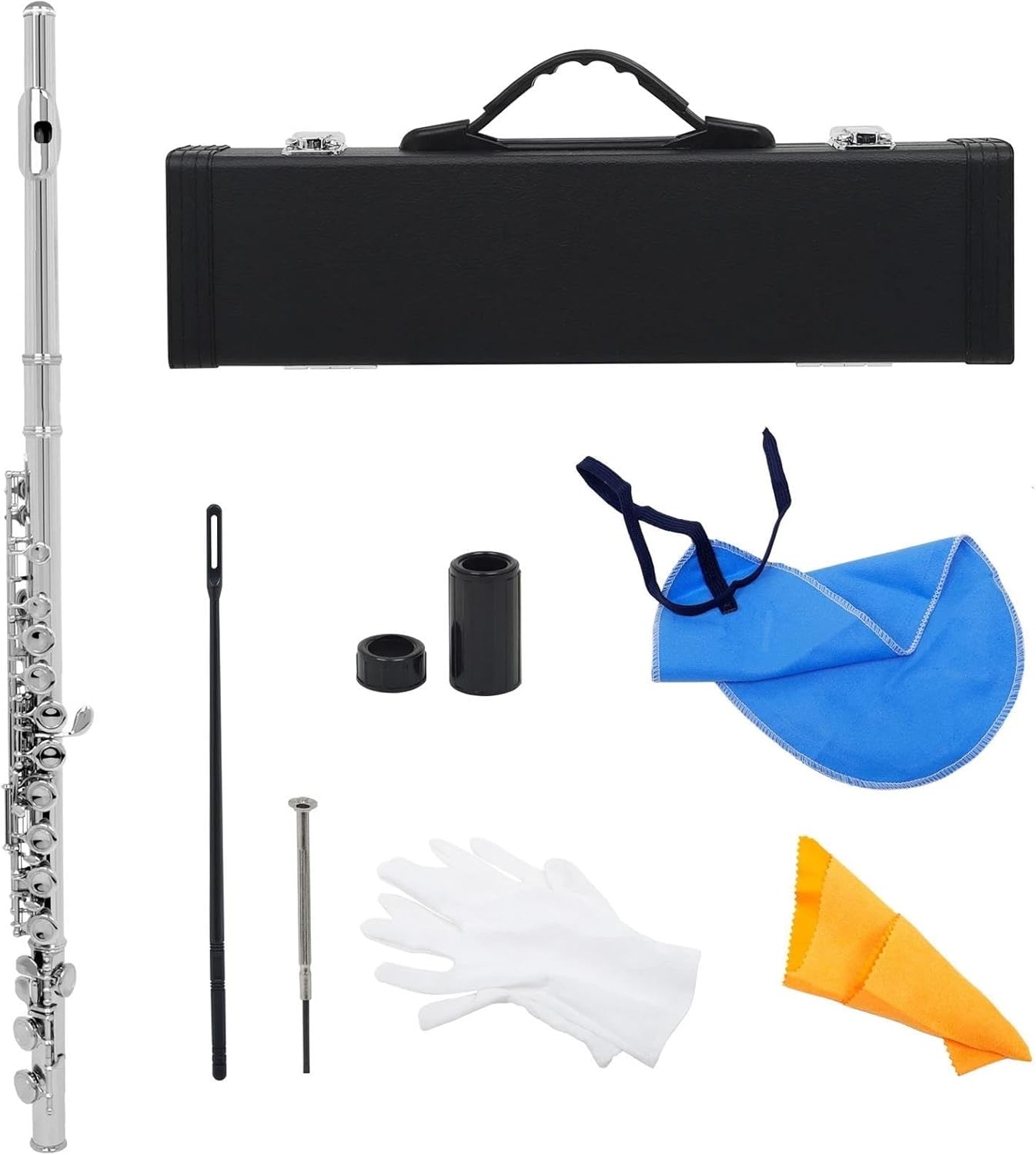 Professional Flute Flute Brass Nickel Plated 16 Hole C Key Woodwind Instrument