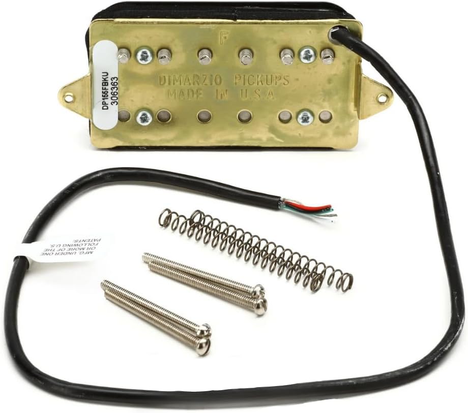 DiMarzio DP155FBK Black - The Tone Zone F-Spaced Humbucker Pickup Bundle w/ 12x Fender Guitar Picks and Liquid Audio Polishing Cloth