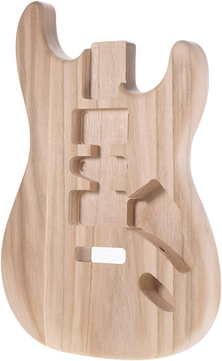 FLFL Unfinished Guitar Body Candlenut Wood Handcrafted Electric Guitar Body Replacement Parts Unfinished Guitar Kit (Color : Basswood)
