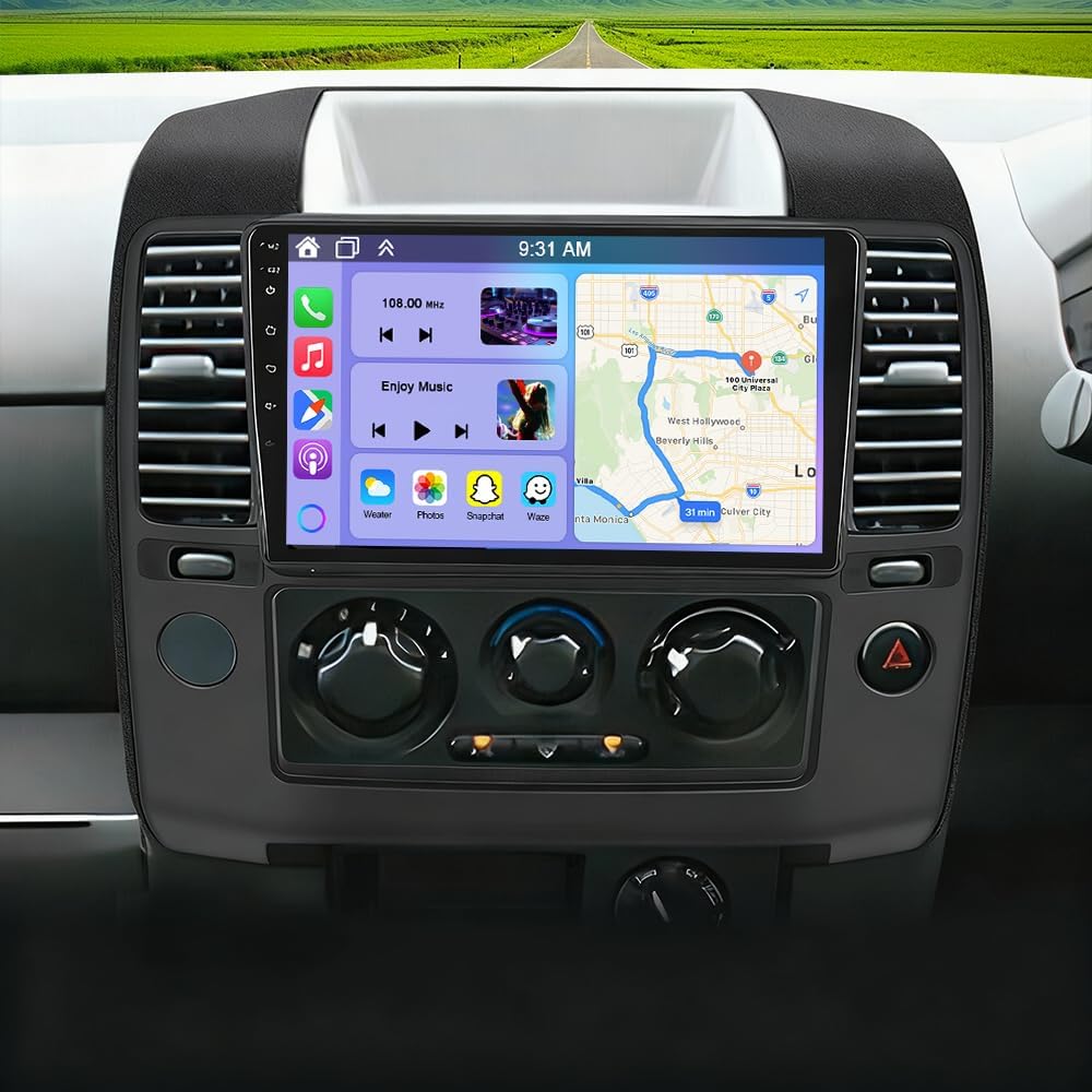 Car Stereo Radio for Nissan Navara 2006-2012 w/Wireless Carplay Android Auto, 9 Inch HD Touch Screen Android 13 Double Din Car Audio Receiver w/GPS Bluetooth WiFi EQ SWC BT AHD Backup Camera, 2G+32G
