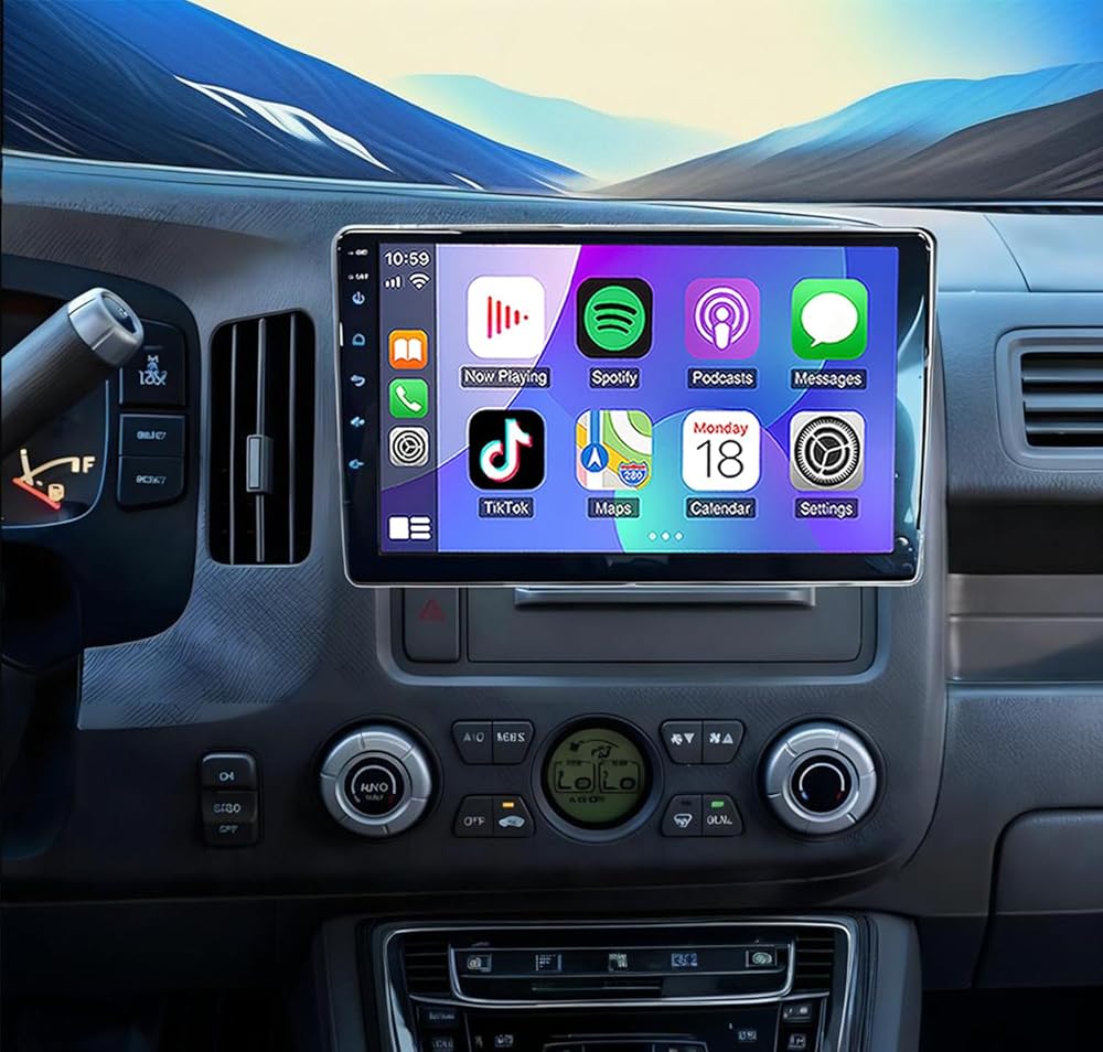 4+64G Car Stereo for Honda Ridgeline 2006-2014,10.1 Inch Android 13 Double Din Car Radio with Carplay & Android Auto, in-Dash Navigation Radio with BT Mirror Link WiFi FM Radio & Backup Camera