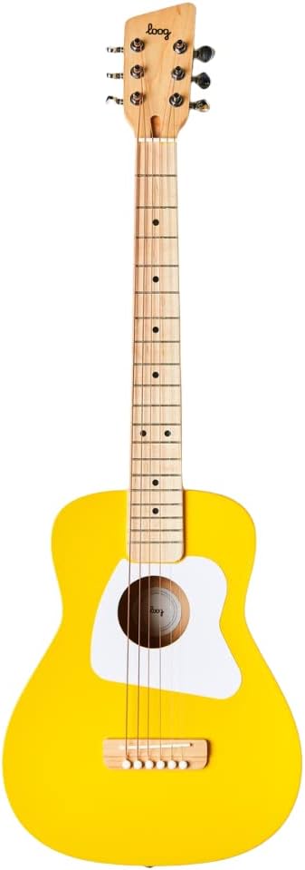 Loog Pro VI Acoustic kids real guitar for Beginners Compact size Ages 9+ Learning app and Lessons included Yellow