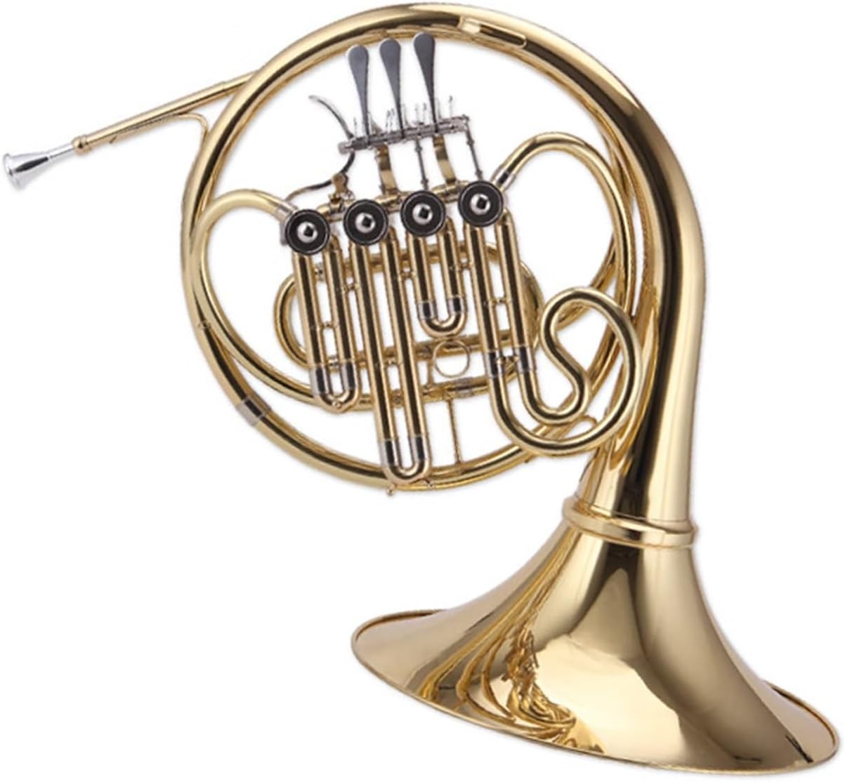 Brass French Horn French Horn Four-Key Single Horn Beginner Professional Examination Adult Performance Level Four-Key Single Horn