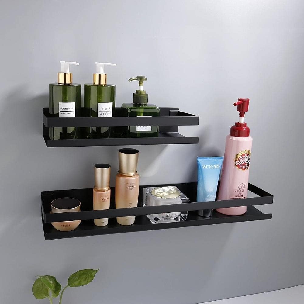 Shower Shelves 20-50 cm Bathroom Hardware Accessories, Black Bathroom Corner Shelves, Kitchen Wall Shelf, Shower Storage Rack Bathing Accessories (Color : 40cm Silver)