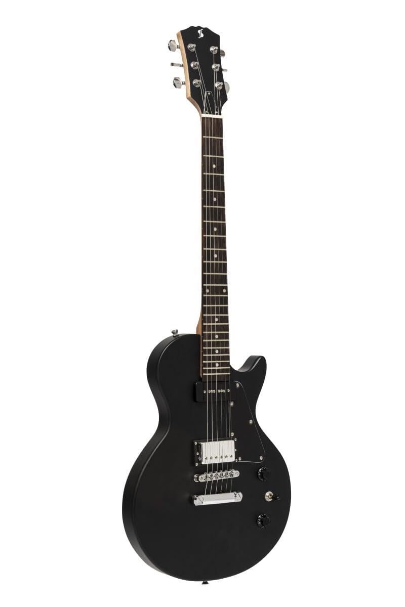 Stagg SEL-HB90 BLK Standard Series Electric Guitar l Solid Mahogany Body l Flat Top l Black Finish