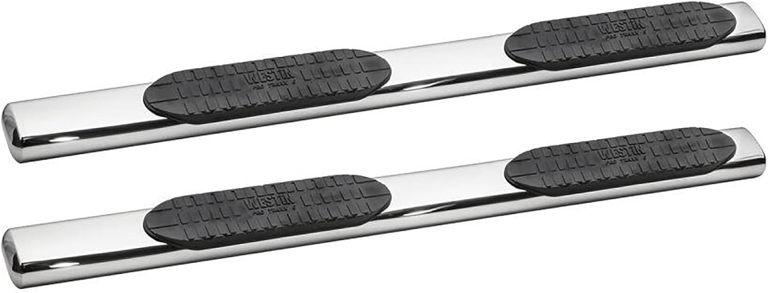 Westin 21-64130 Pro Traxx 6 Oval Nerf Step Bars Fits 2019-2025 Silverado Sierra 1500 2500 3500 Crew Cab (Exc 2019 LD Limited) Polished Pair