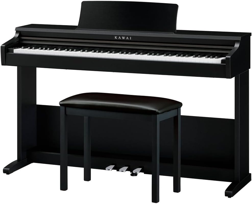 Kawai KDP75 Digital Piano in an Embossed Black Finish Bundle with Kawai F-10H Damper Pedal and Liquid Audio Polishing Cloth