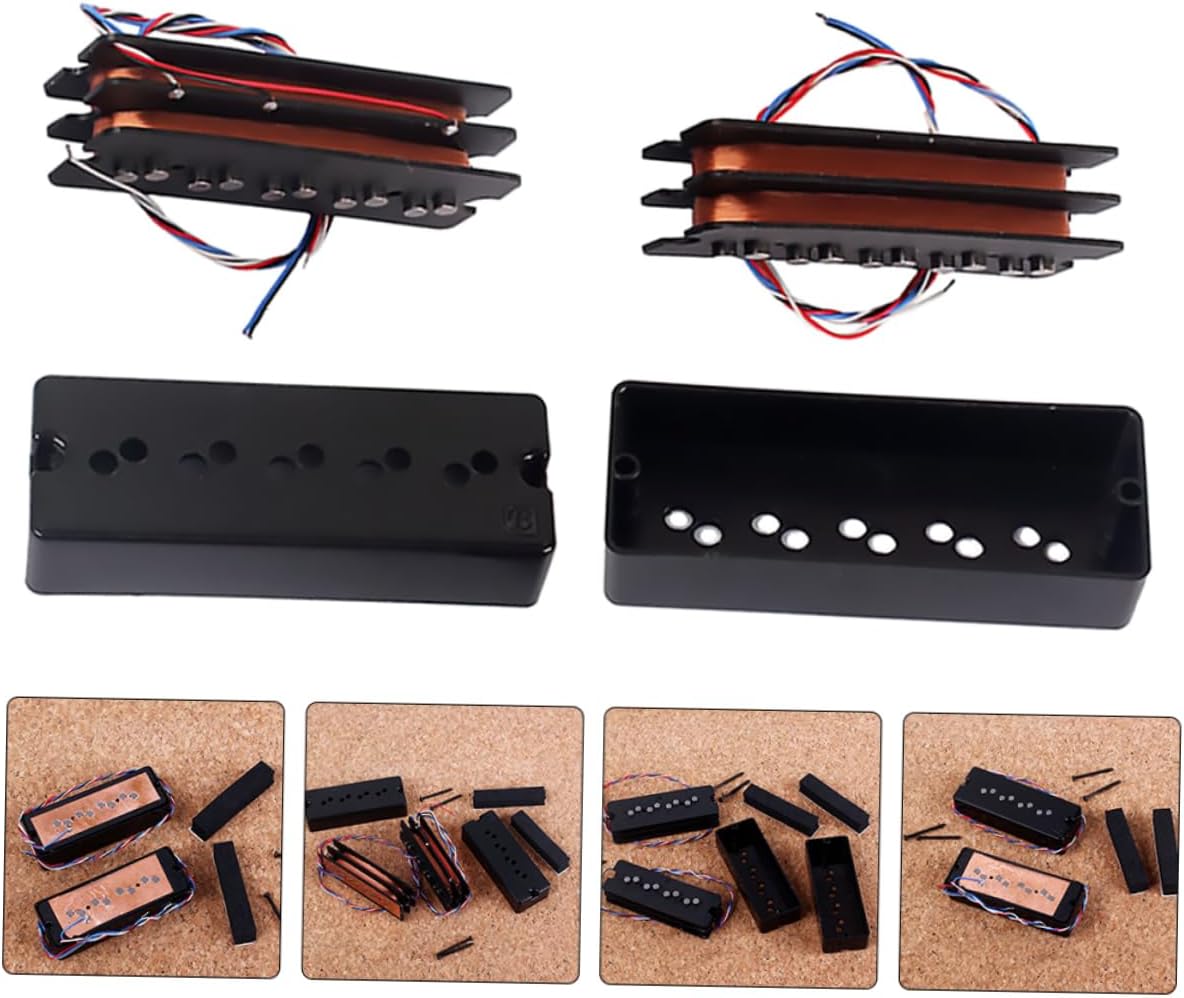 BESPORTBLE 5-String Double Layer Bass Pickup Set Soapbar Humbucker Bass Guitar Parts for