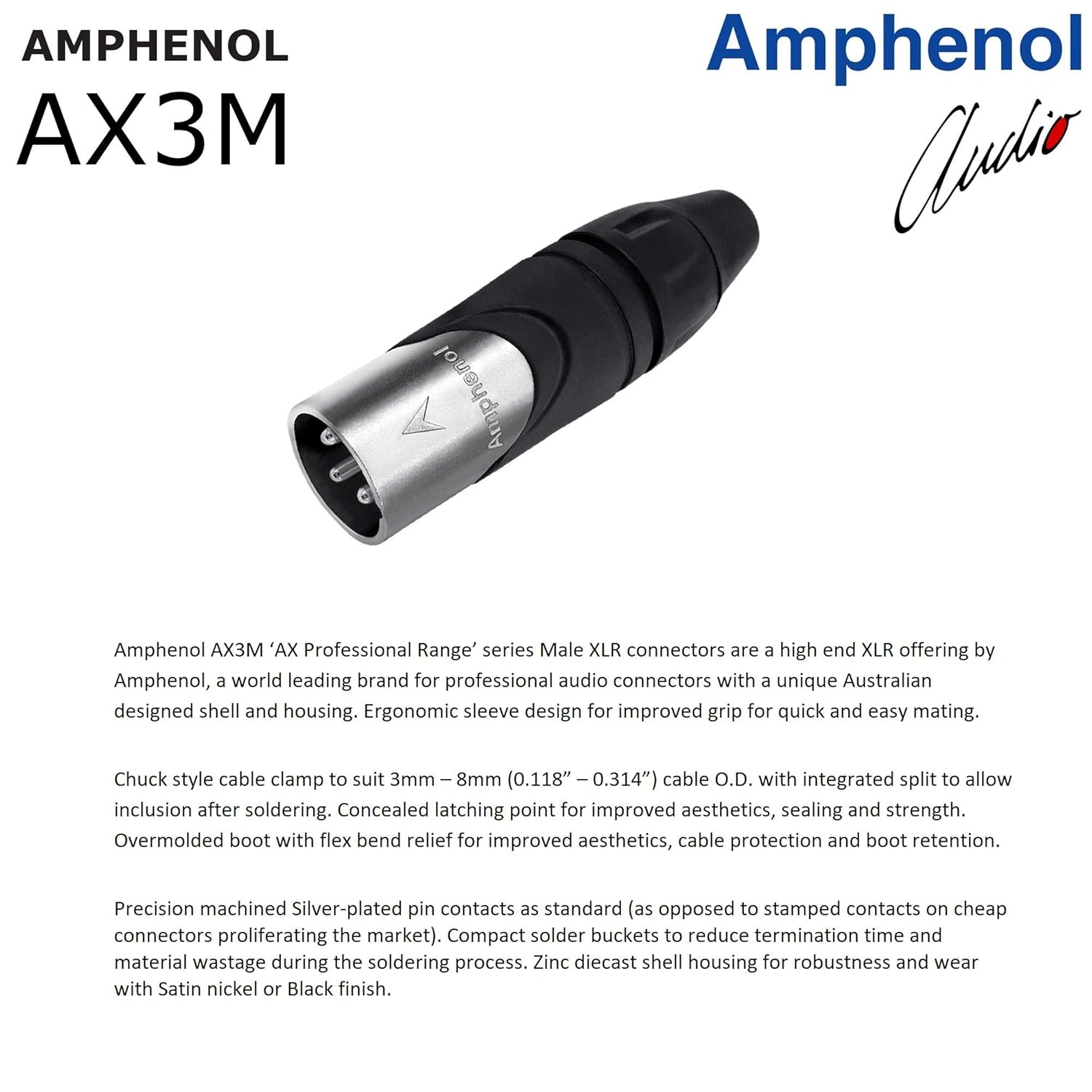 WORLDS BEST CABLES 6 Units - 6 Inch - Canare L-4E6S, Star Quad Balanced Male to Female Microphone Cables with Amphenol AX3M & AX3F Silver XLR Connectors - Custom Made