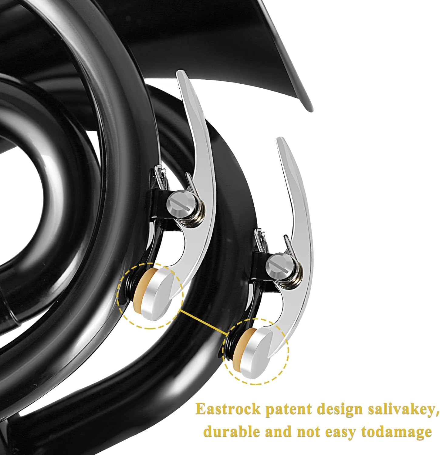 EASTROCK Pocket Trumpet Brass Bb Trumpet with 7C Mouthpiece, Hard Case, Strap, Gloves, Cleaning Kit for Students and Beginners(Black)