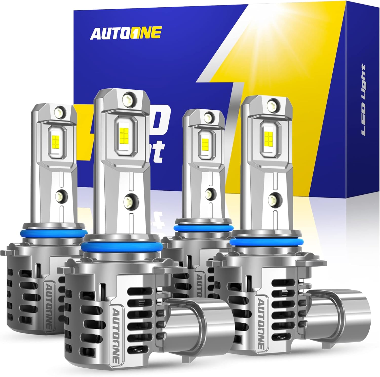 AUTOONE Upgraded 9005 9006 LED Bulbs Combo 6500K White, 100,000LM 12X Ultra Bright 9005/HB3 9006/HB4 LED Fog Light Bulbs Plug and Play, 99% CANBUS Compatibility, Pack of 4