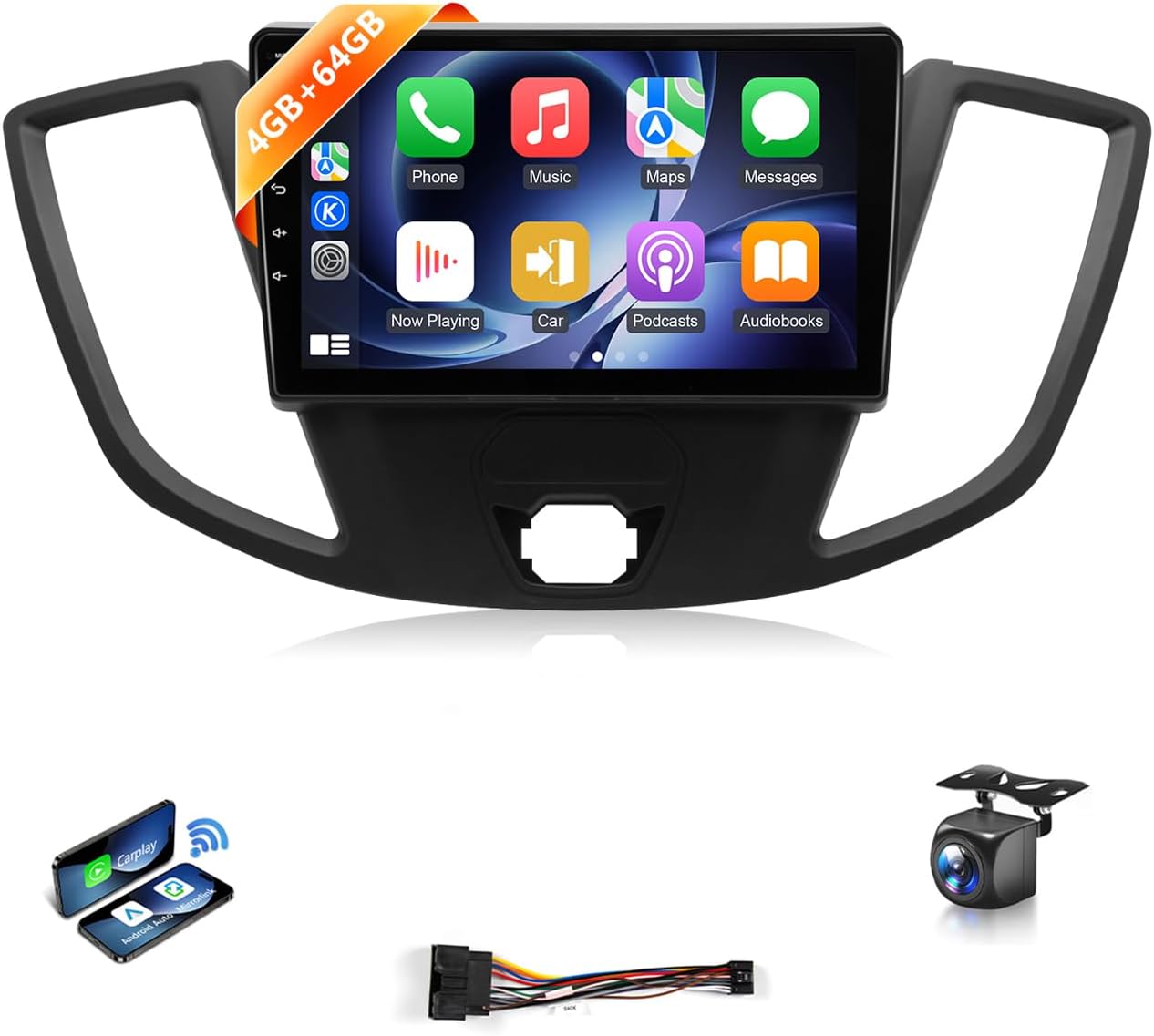 4G+64G Android 13 Car Stereo for Ford Transit 2013 2014 2015 2016 2017 2018 2019 Radio Wireless Apple Carplay Android Auto,9