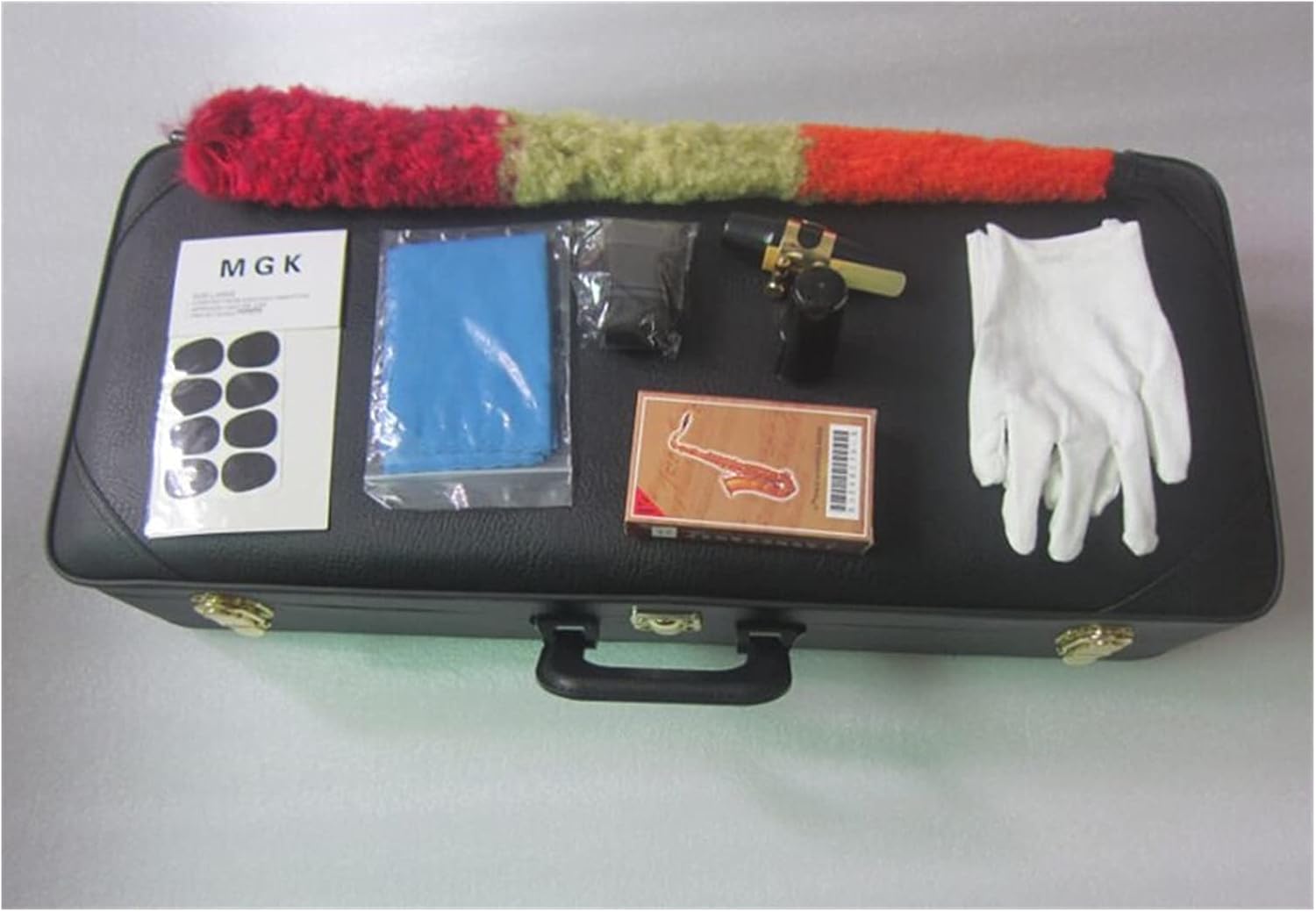 Sax Beginners Kit Soprano Saxophone Plated Body Gold Lacquer Key Brass Saxophone Straight Pipe B(b) Musical Instrument with Hard Case Wind Instrument