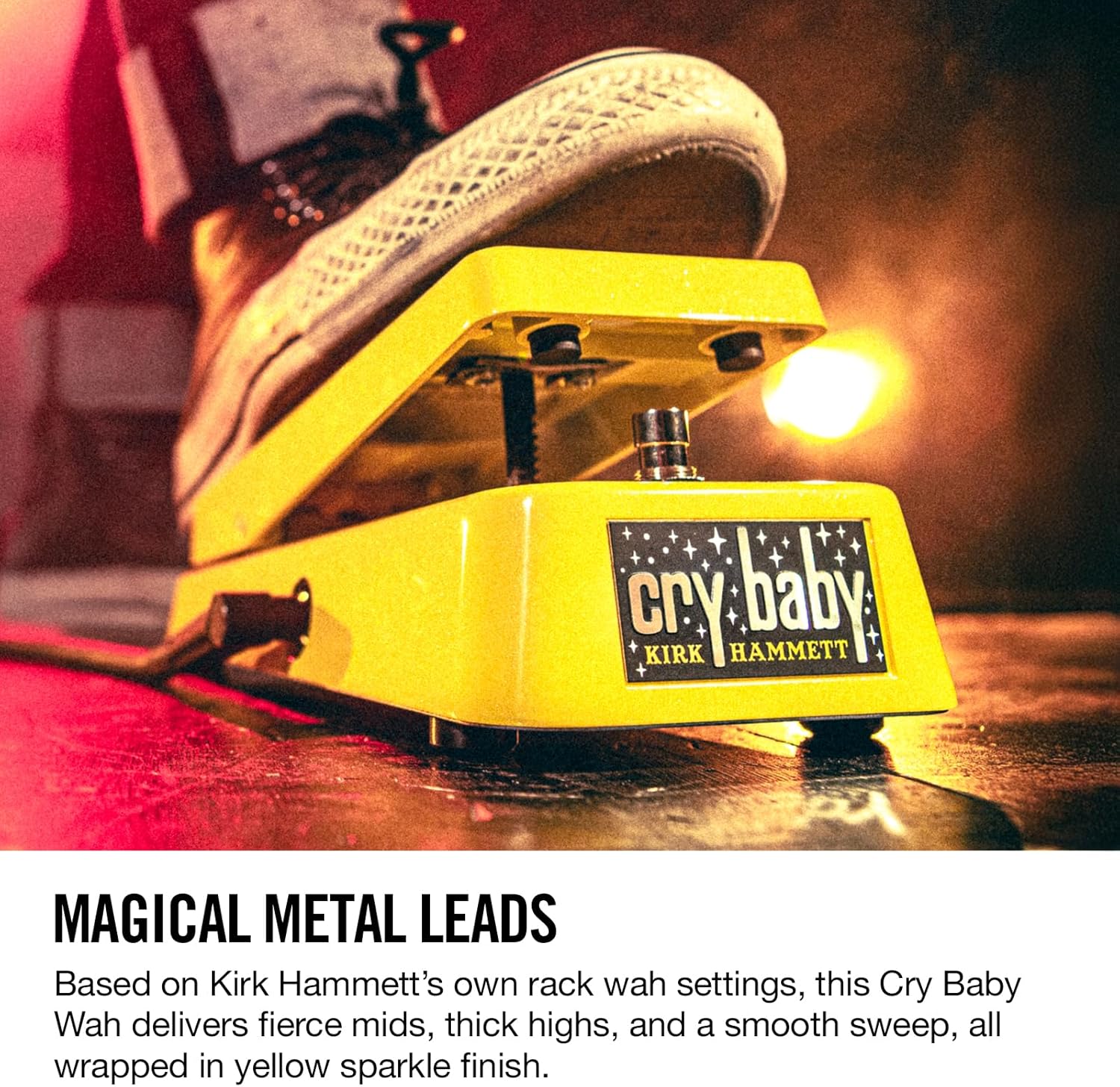 Kirk Hammett Cry Baby® Wah Yellow Sparkle Edition