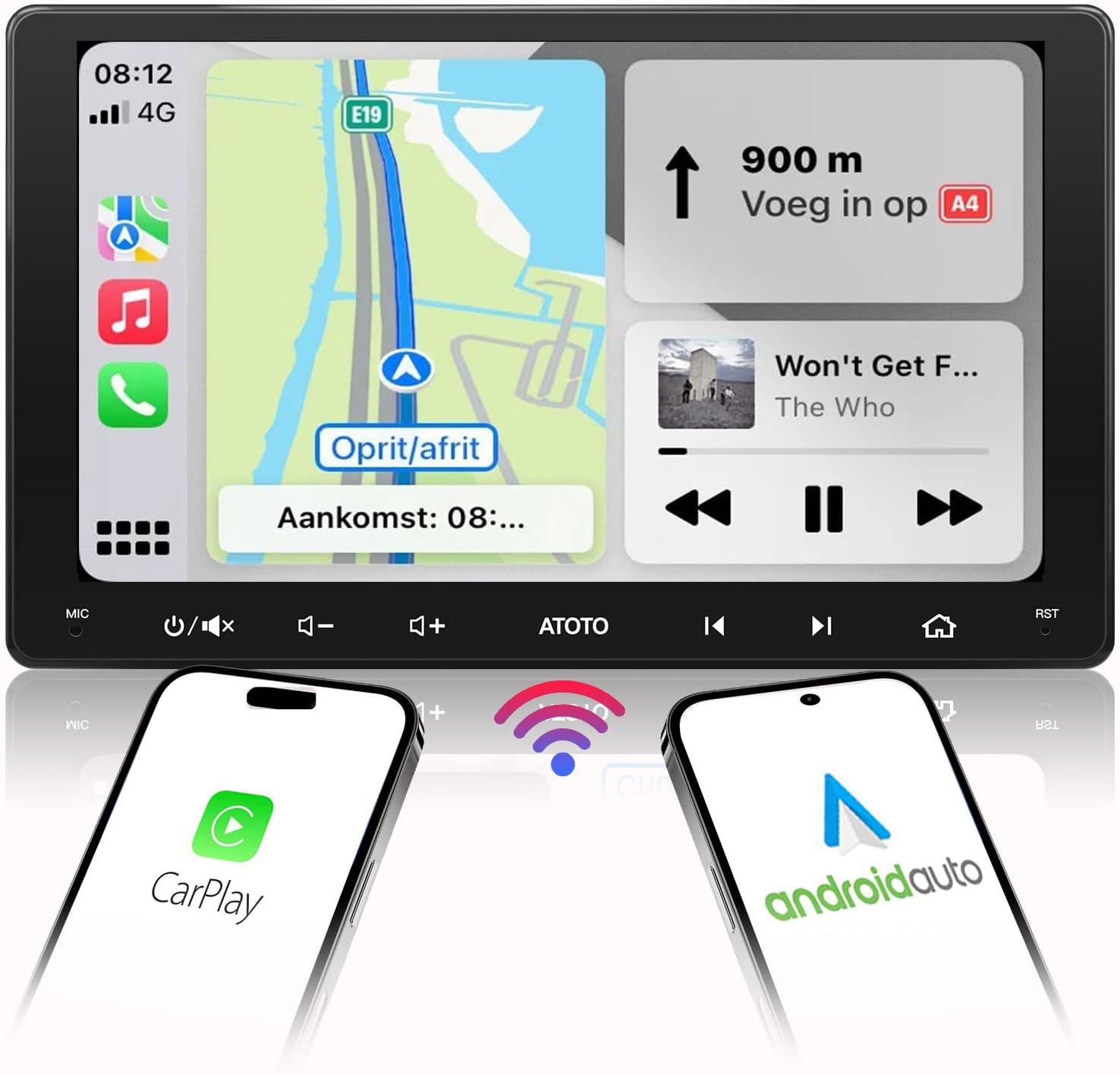 ATOTO Car Stereo Double Din 9inch Touchscreen, Wireless CarPlay/Android Auto, Bluetooth Car Radio with FM AM RDS, Phone Mirror Link, Voice Control, HD Live Rearview, GPS Navi, F7G209WE-Upgrade