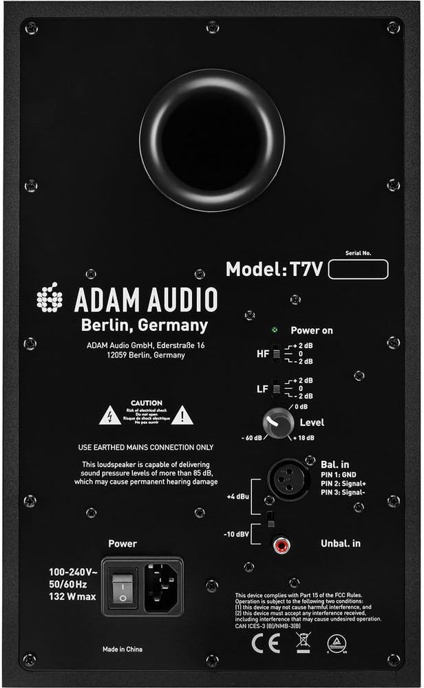 Adam Audio T7V Studio Monitor (Pair) with Frameworks Isolation Pads, Hosa Interconnect Cables, XLR Cables and On-Stage SMS6000-P Studio Monitor Stands