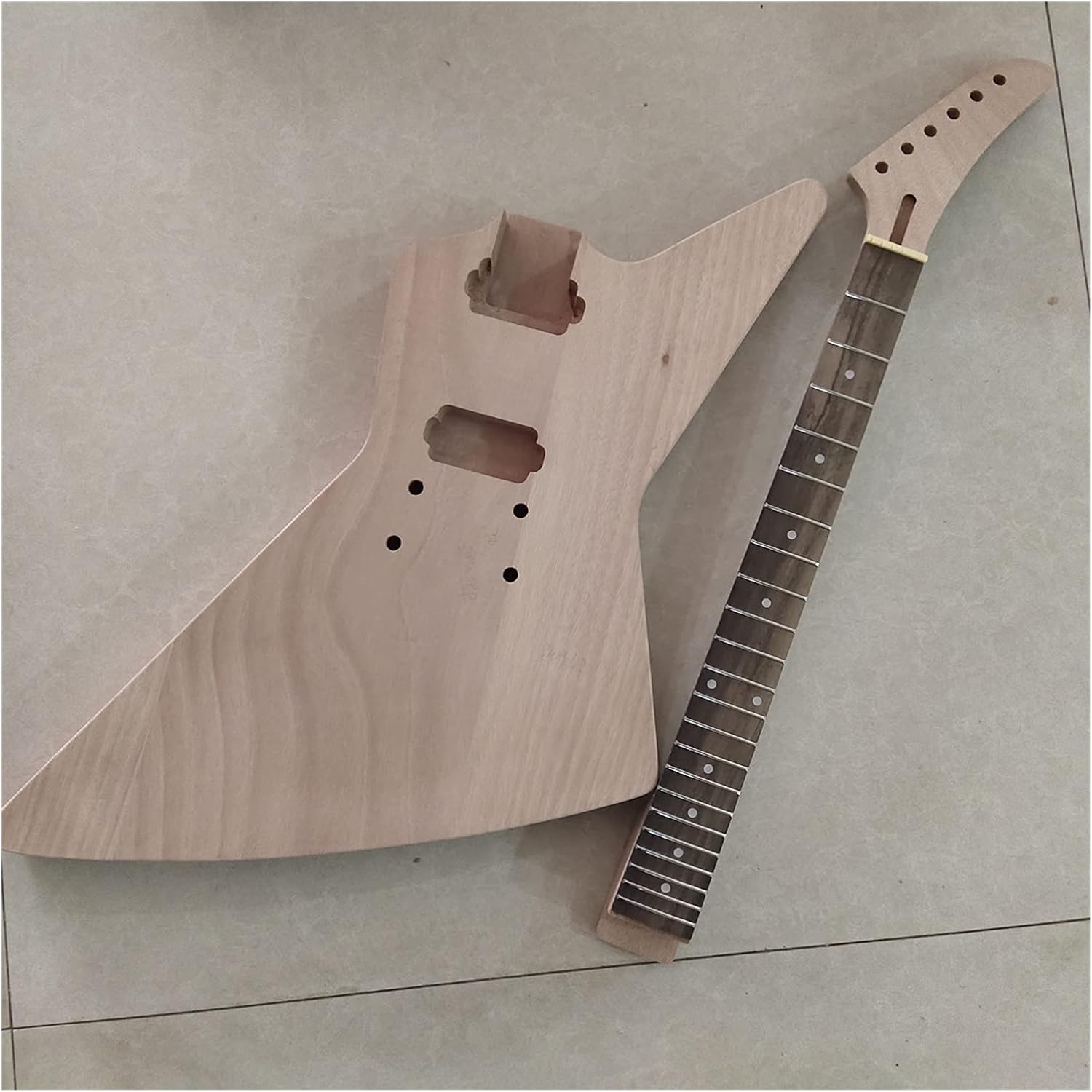 Unfinished Guitar Kit Unfinished Electric Guitar Kit Mahogany Neck and Body Handmade ​Guitar Body