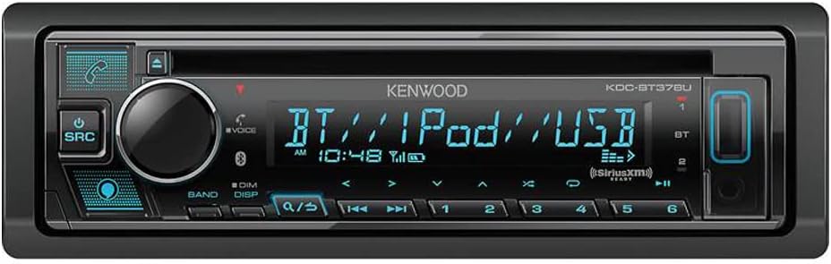 Kenwood KDC-BT378U Single DIN CD Receiver with Bluetooth and Amazon Alexa (Renewed)