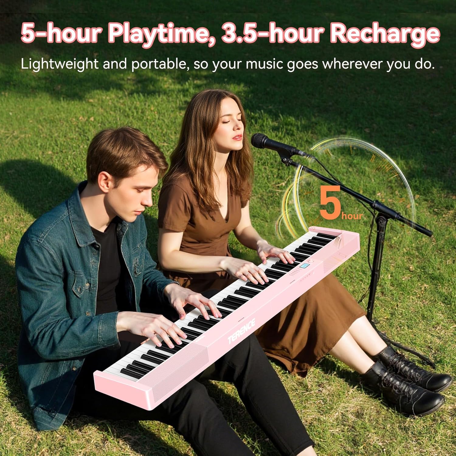 Piano Keyboard 88 Keys Foldable: Folding Digital Piano Portable with 88 key Weighted Keys TERENCE Bluetooth MIDI APP Learning & Carrying Case for Adults Beginners