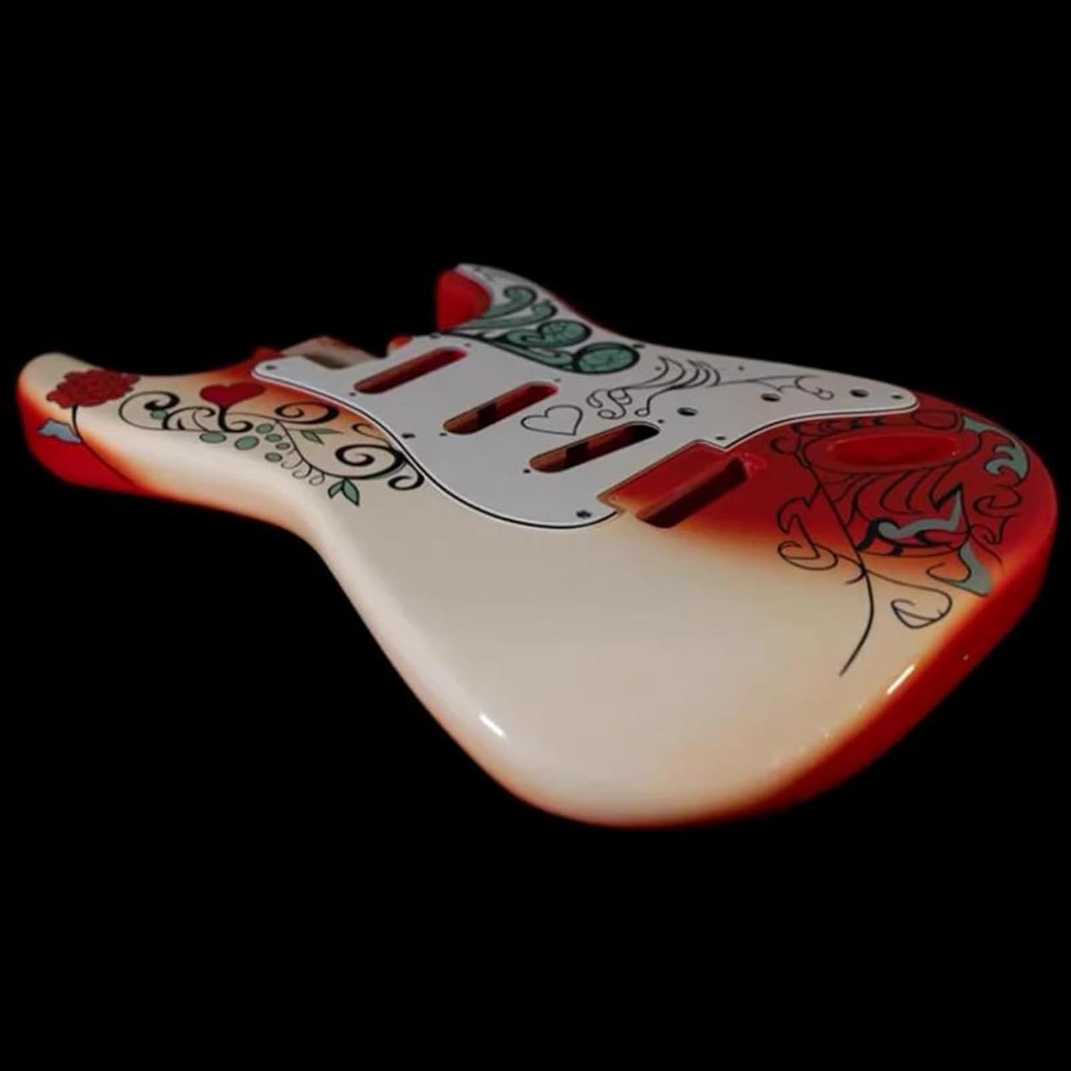 Guitar Body Guitar Replacement Parts Guitar Body Alder Wood Red Polyester Finish With SSS Pickup Hole