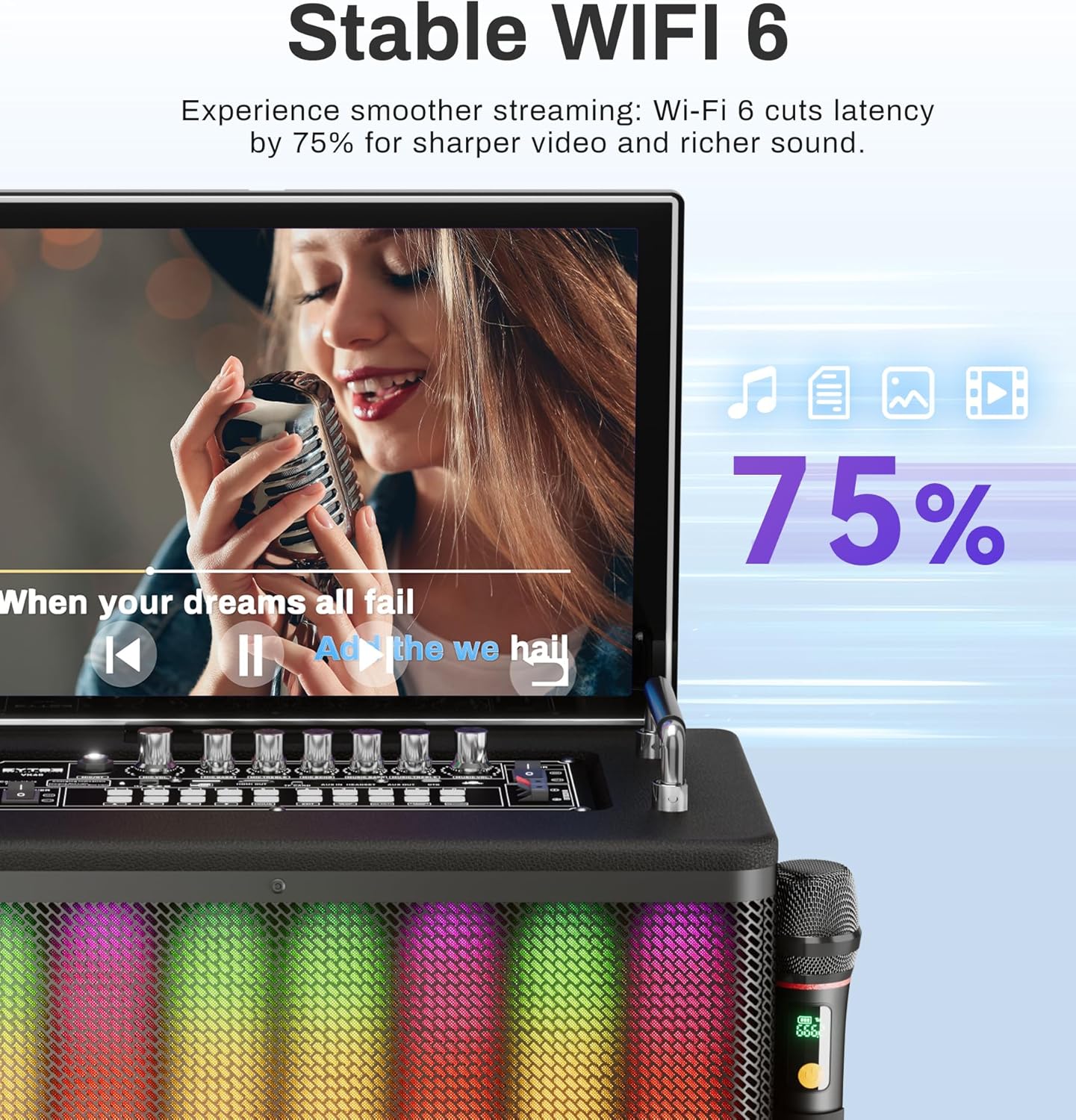 Karaoke Machine with Lyrics Display 14.1