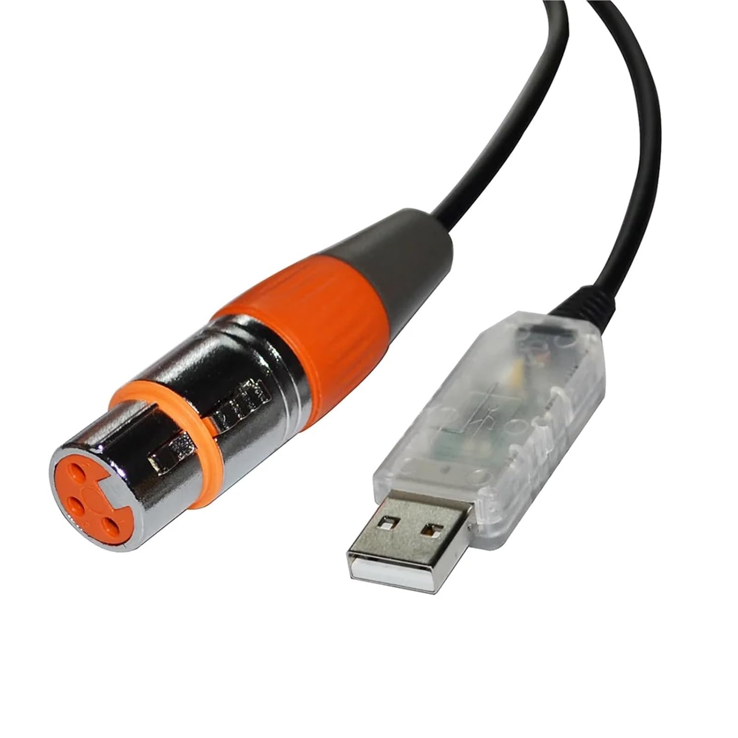 Industrial FT232RL CHIP USB to RS485 DMX512 3P XLR Female/Male Converter Freestyler QLC Stage Controller Cable(8M,XLR Female C)