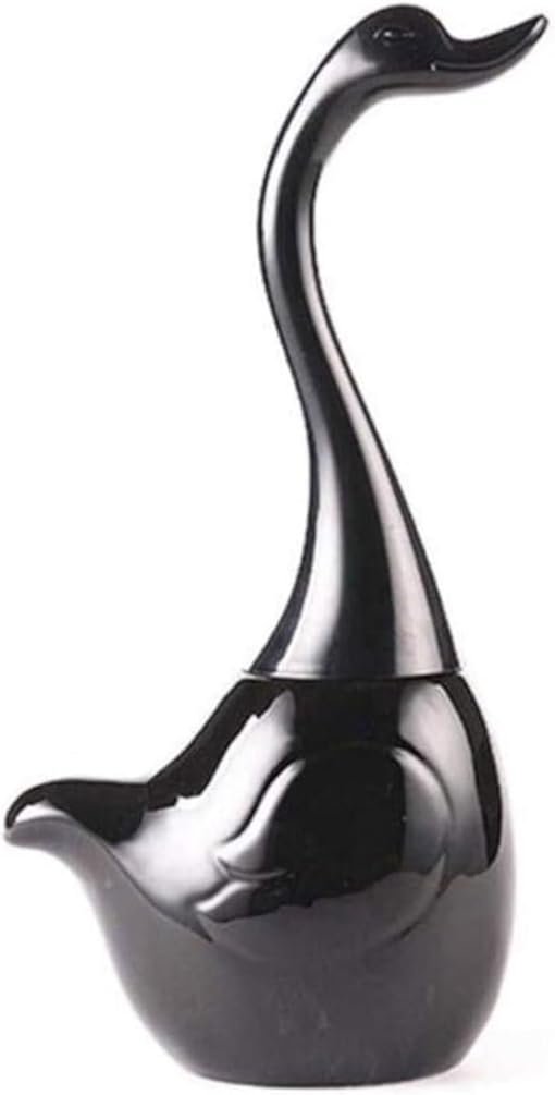 Toilet Brush Yyqx Toilet Brush Toilet Brush and Bracket Creative Swan Toilet Brush Set Bathroom Toilet Fully Enclosed Detachable Toilet Brush and Holder (Color : Black) (Black)