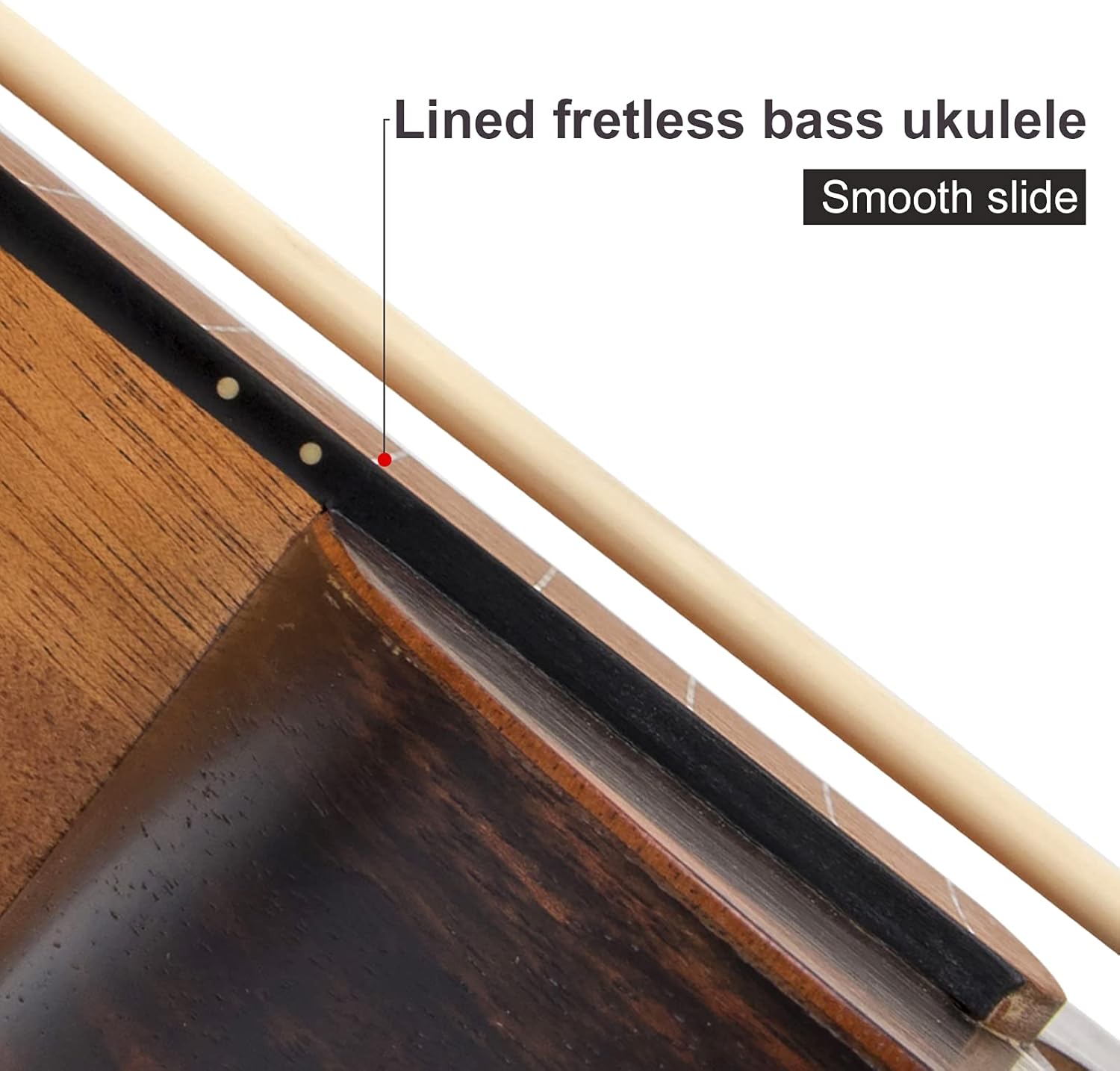 Electric Bass Ukulele,AKLOT Baritone Fretless Ukelele Bass Uke 30 inch Ebony African Blackwood Professional E-A-D-G with Gig Bag Strap for Beginner Advanced