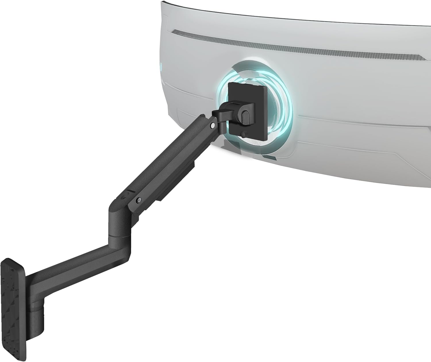 Mount‑It! Heavy‑Duty Wall Mount Arm for 49″ Curved & Ultrawide Monitors, Gas‑Spring Full Motion, 23.5″ Reach, 44lb Capacity, VESA 75/100, Single‑Stud Install