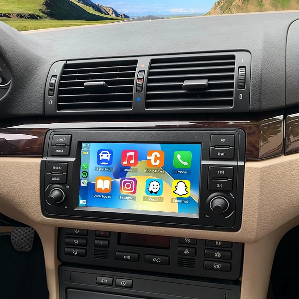 2G+64GB Car Stereo Radio for B-MW E46 1998-2006：Support Wireless CarPlay Android Auto 7 inch IPS Touchscreen Bluetooth GPS 5GWIFI RDS FM Radio SWC Mirror Link Backup Camera