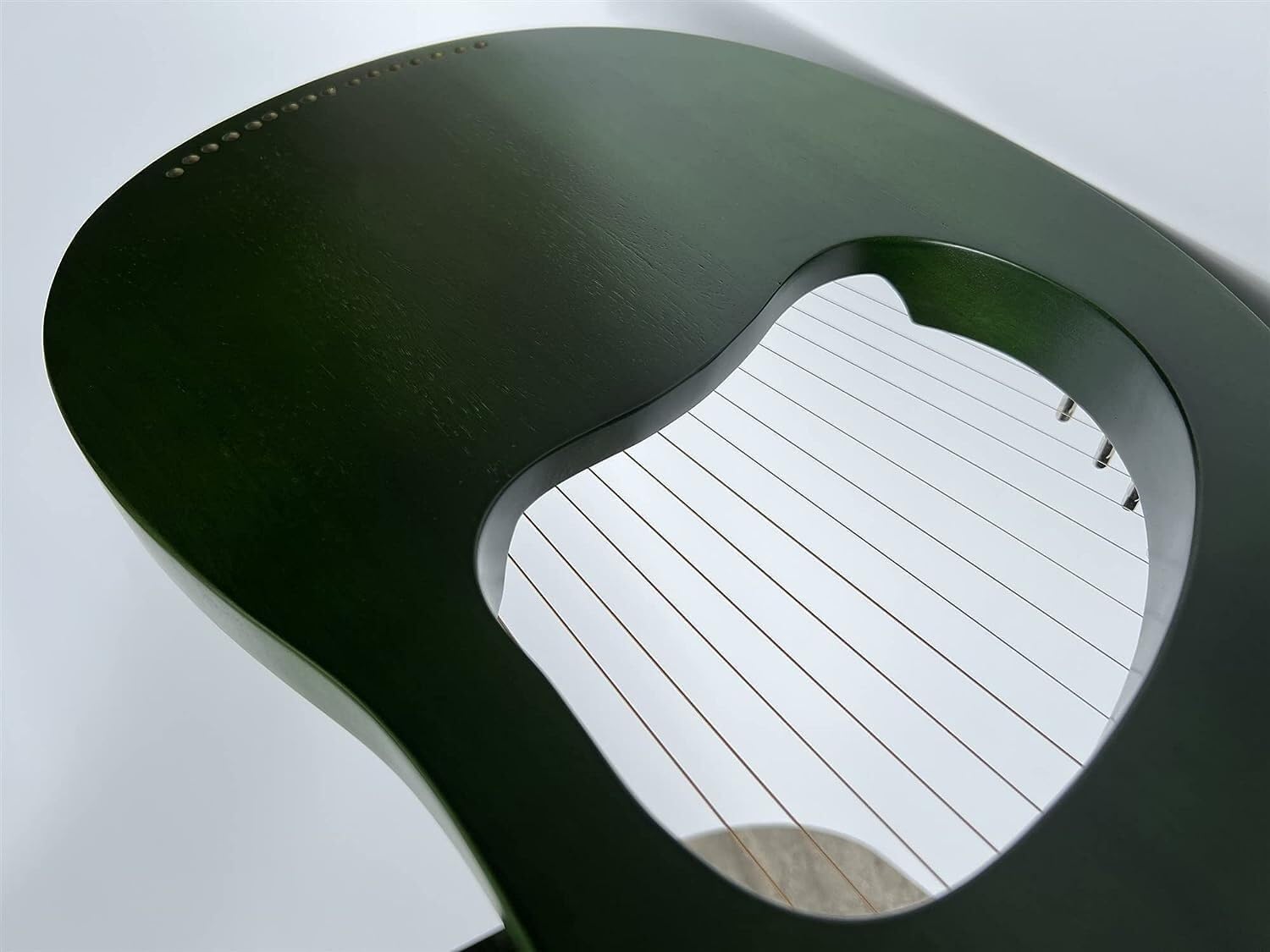 Lyre Harp, 16 Metal Strings Maple Saddle Mahogany Body Lyre Harp with All Accessories Included (Color:Green)(Green)