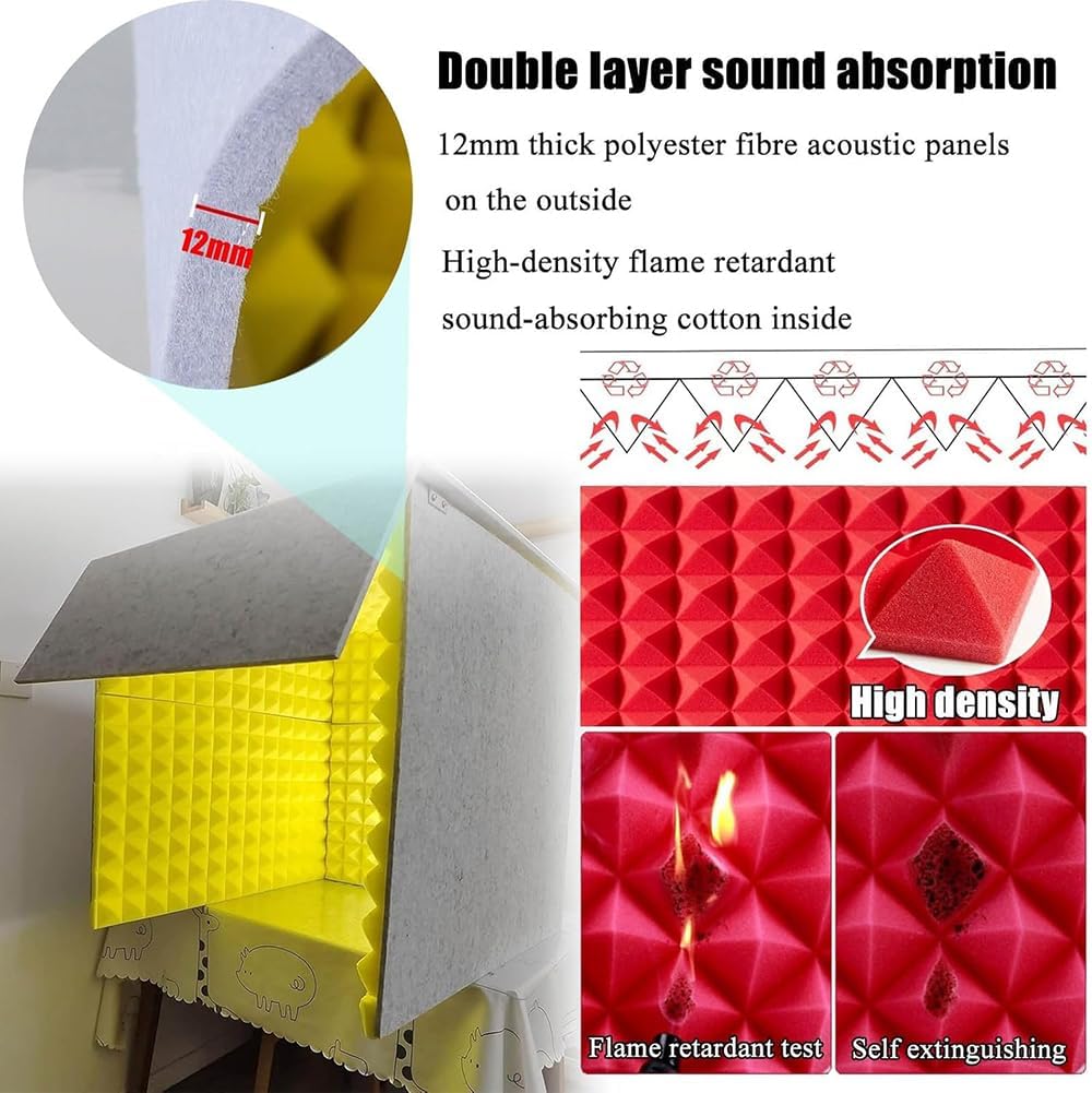 Portable Vocal Booth, Mobile Folding Vocal Recording Cube, Household Music Recording Equipment for Rapper/Singer, Private Single Person Vocal Booth, for Broadcast/Music/Conference