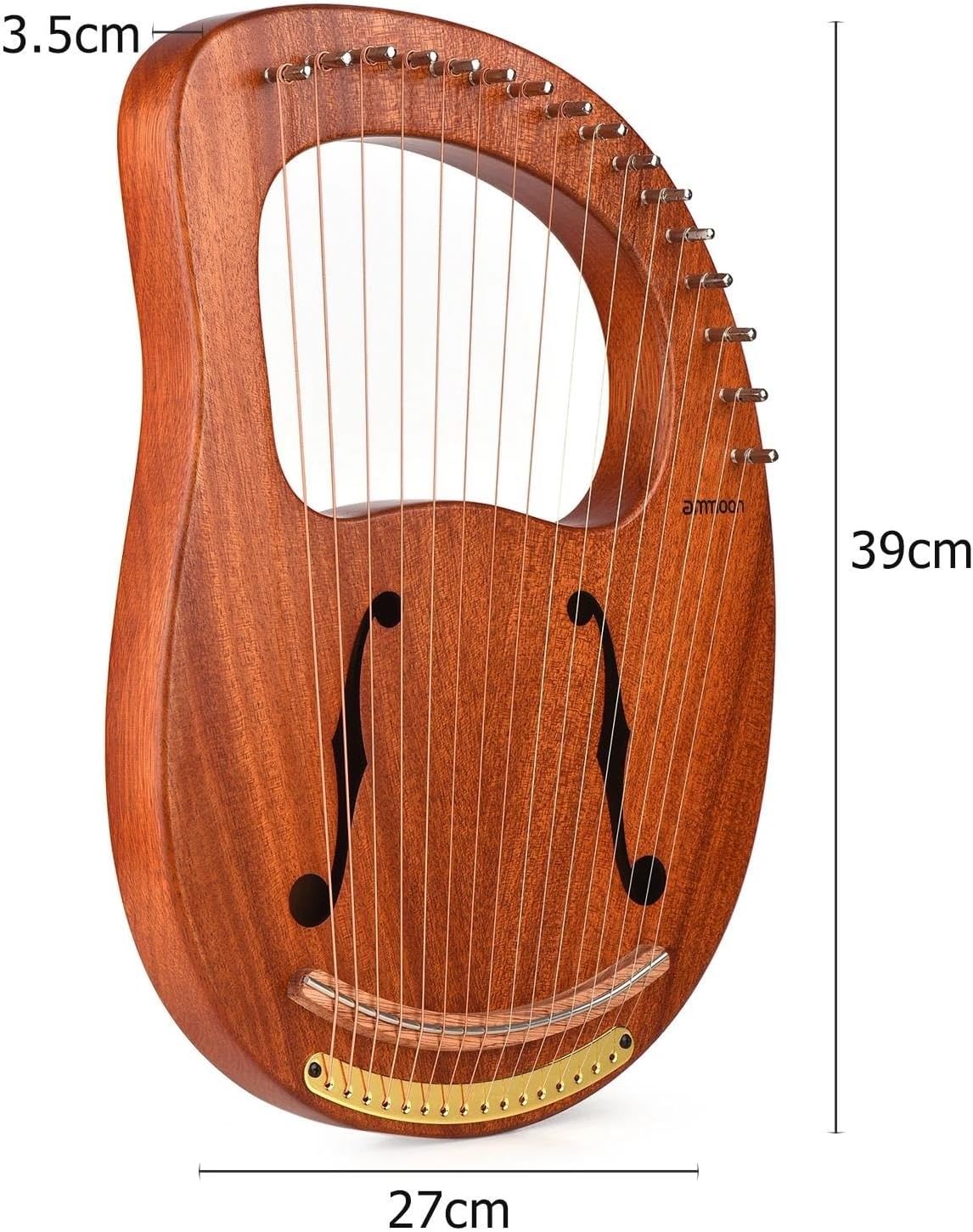 Lyre Harp Set 16-String Wooden Harp Metal Strings Solid Wood String Instrument With Carry Bag Tuning Wrench MusicBook(1)