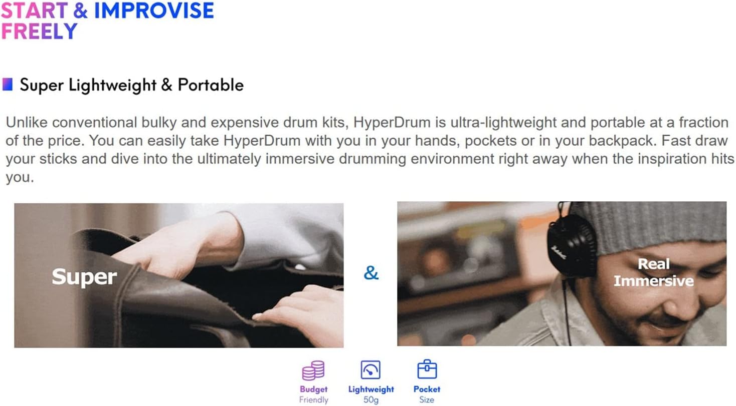 Virtual Reality Drum Set,Portable Virtual Drum Set,Support MIDI,Electronic Drum Set Parts Drum Sticks*2,Foot Sensor*2,Drum Console*1,Digital Percussion Machine for Beginners Adults