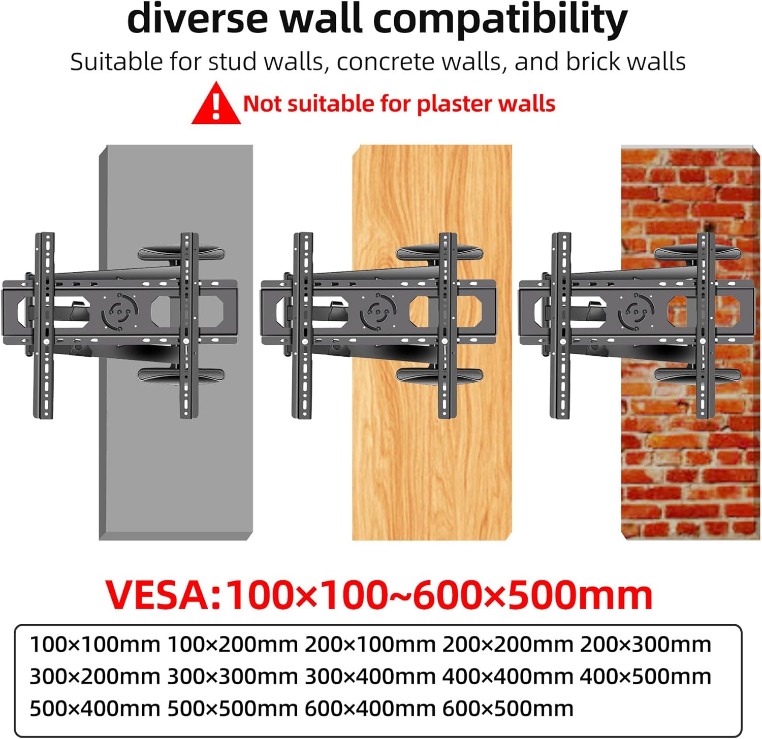 TV Wall Mount Vertical Supports 40-80
