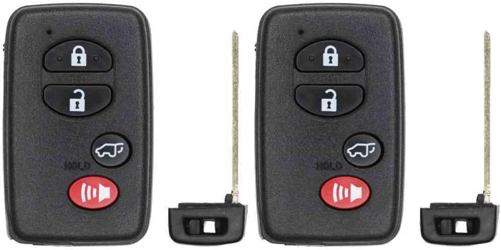 Replcament Smart Key Fob for Toyota Highlander 2008-2013 FCC HYQ14AAB Part Number 89904-48110 8990448110 Pack of 2