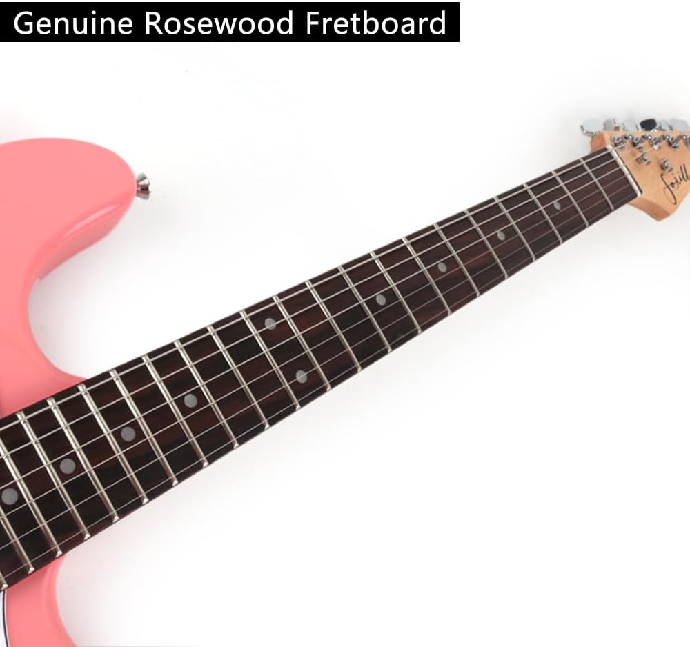 Fojill 39 Inch Electric Guitar Phoenix Body Maple Neck Rosewood Fretboard With Gig Bag (Pink)