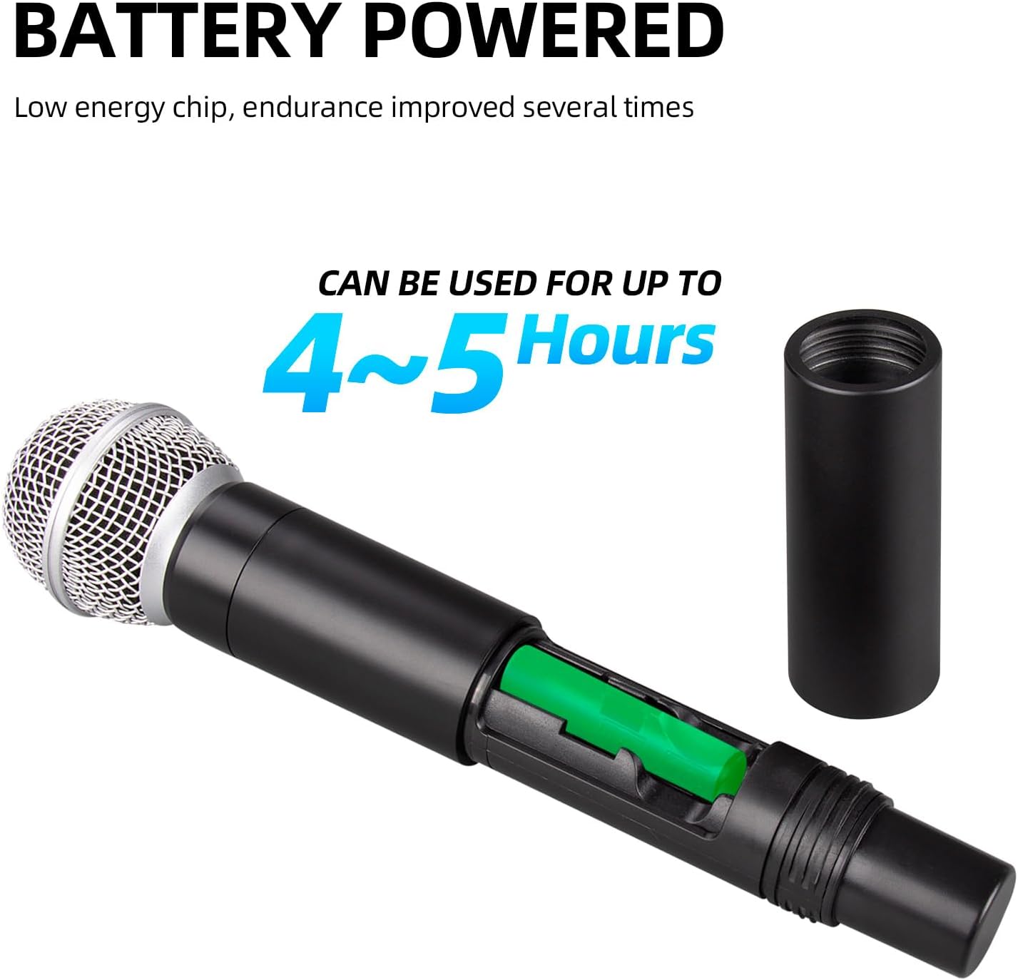 D Debra Wireless Microphone System UHF UBR-102 with Cordless Handheld Lavalier Headset Mics, 260ft Range, Suitable for Church, Lectures, Karaoke, Weddings, DJ, and Bars(2 Handheld)