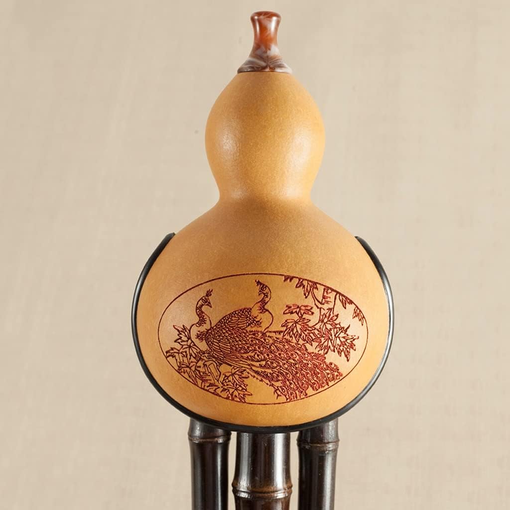 Mobkid Hulusi Musical Instrument Anti-Fall Cucurbit Musical Instrument Wind Instrument Practice for Beginners and Adults (Color : Yellow, Size : C-Key)