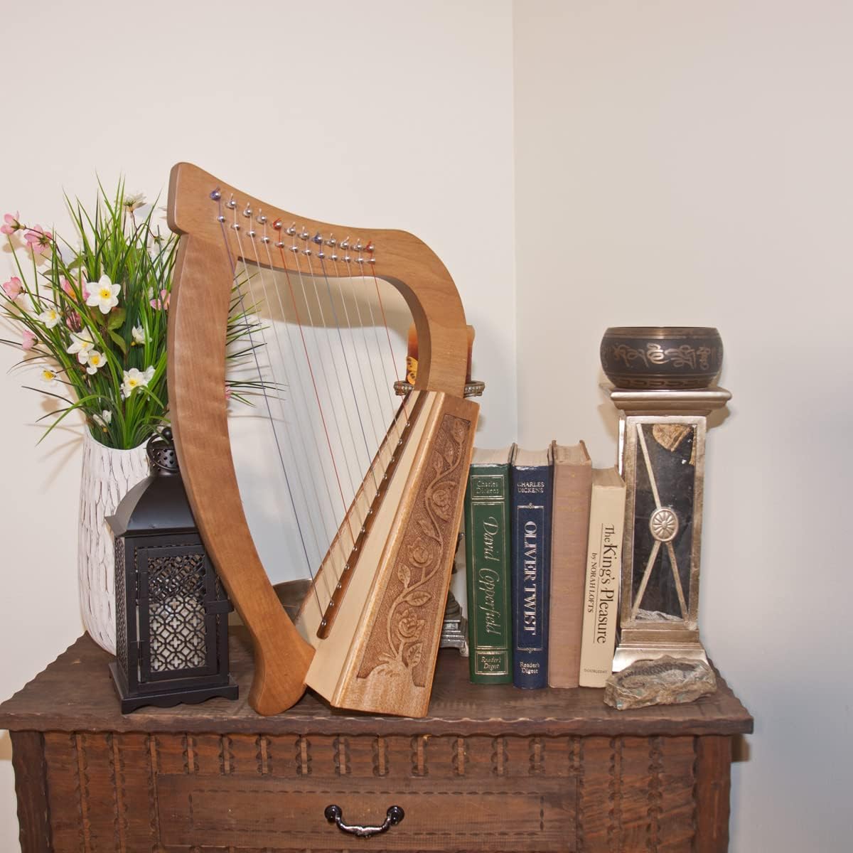 Roosebeck Baby Harp 12 String Walnut + Extra String Set & Tuning Tool