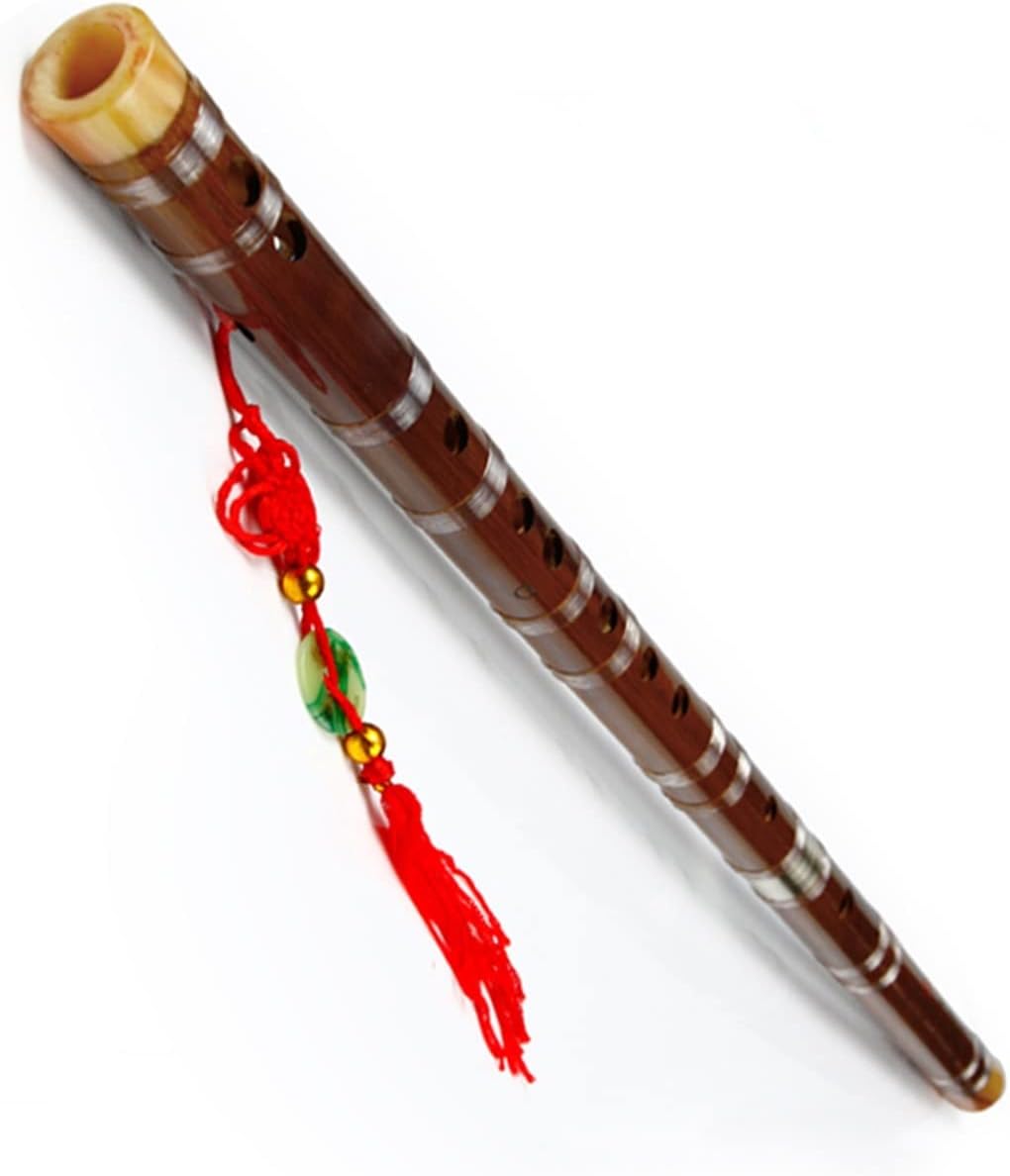 TSTS Chinese Bamboo Flute Chinese 10 Holes Bamboo Flute Professional Woodwind Instruments Natural Color Flutes (Color : D Key)