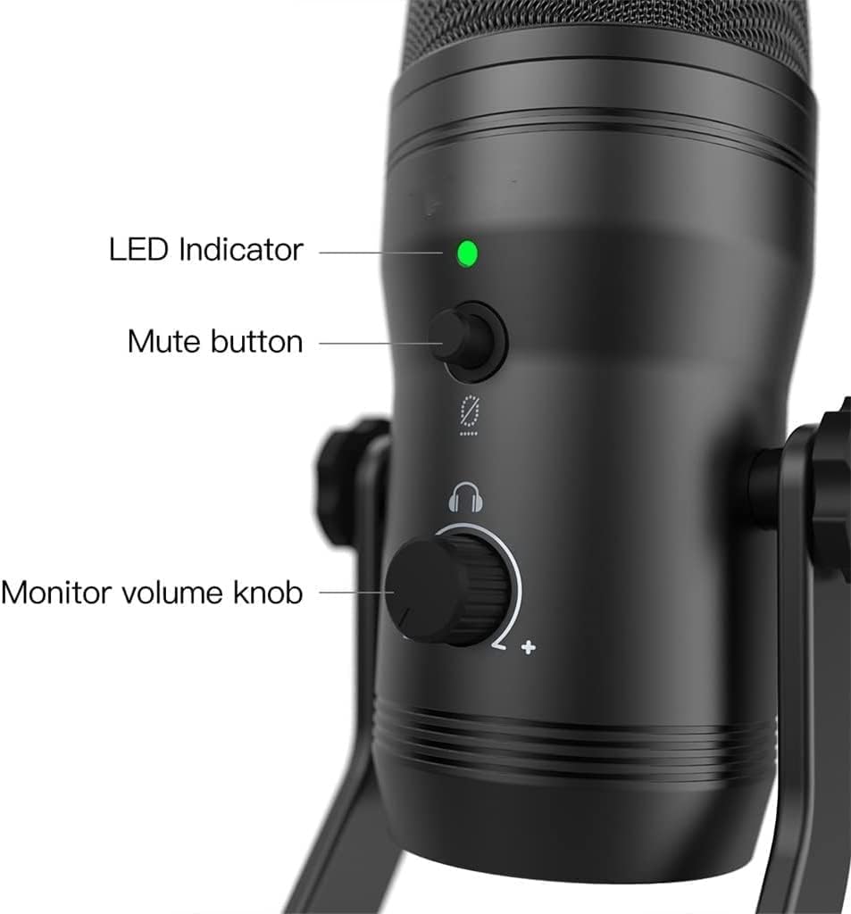 USB Recording Microphone, Computer Podcasting Microphone, Suitable for Four Voice Pickup Modes, Vocal and Game Microphones