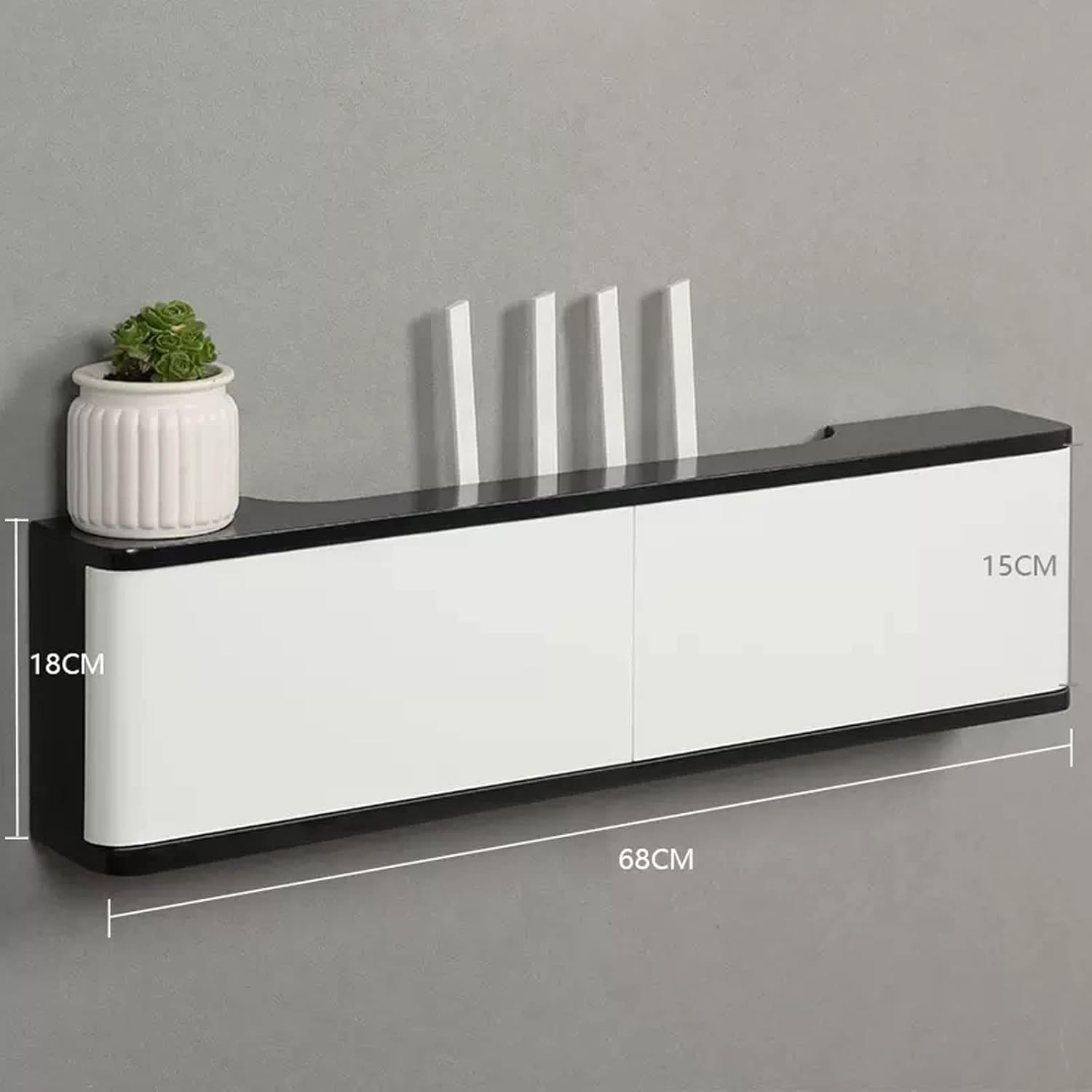 Router Shelf Wall Socket Shielding Box Wall Shelf Floating Shelves Wall Mounted TV Cabinet TV Stands Multimedia Storage Shelf Wall Mount Corner Shelves Bedroom Living Room Decorative Shelf