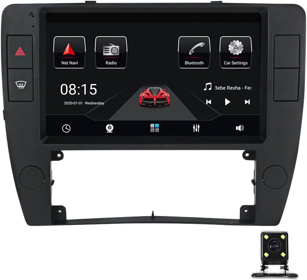 Double Din Car Stereo for Volkswagen Passat B5 2000-2005 with Carplay and Android Auto, 9In Touch Screen Car Radio with Bluetooth, MP5 Player, Backup Camera, FM Audio Receiver,6g+128g