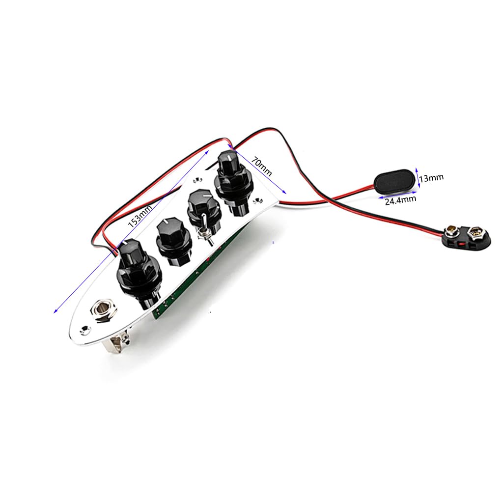 Guitar Part for Open Alnico 5 Jazz JB Bass Loaded Wired Control Plate, for 4/5 String Bass Parts(Color:Four Strings)