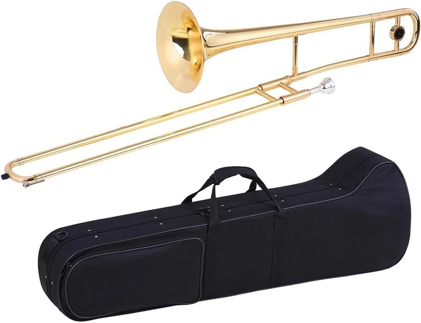Tenor trombone brass gold lacquer B flat musical instrument